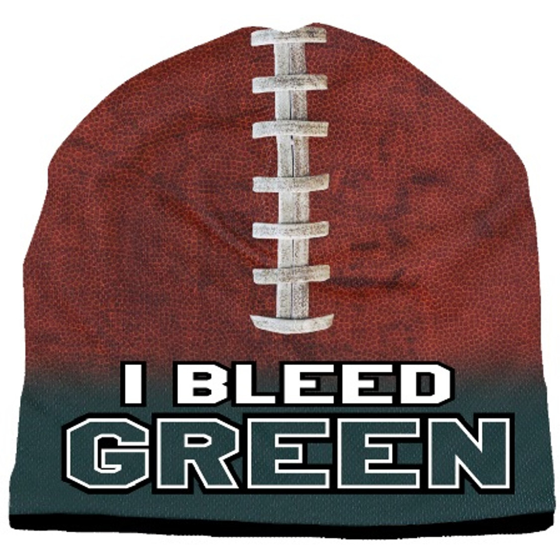 Beanie I Bleed Style Sublimated Football Forest Green Design