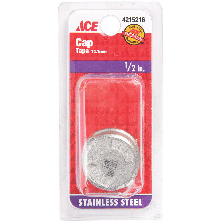 PIPE CAP 1/2" SS (Pack of 1)