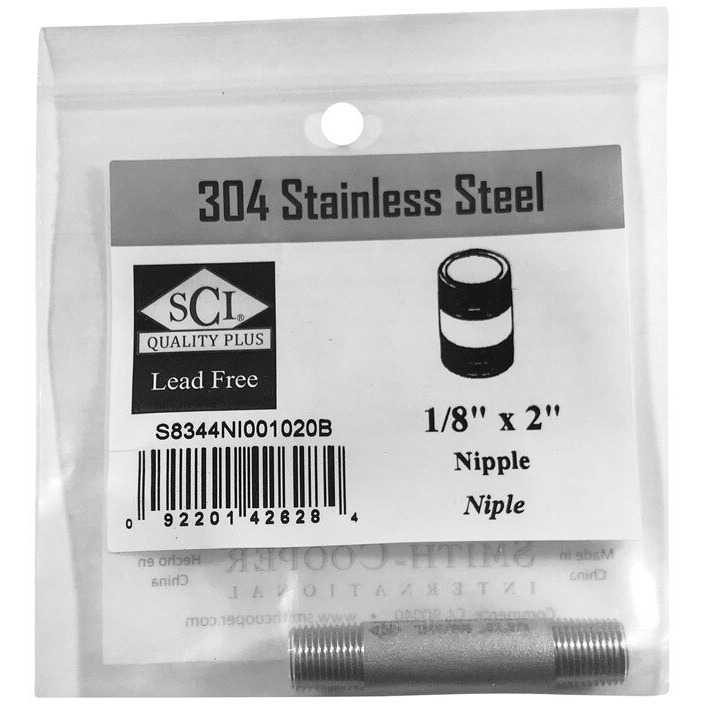 NIPPLE SS 1/8&quotX2" (Pack of 1)