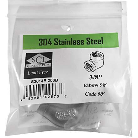 FEMALE ELBOW 90 3/8" SS (Pack of 1)