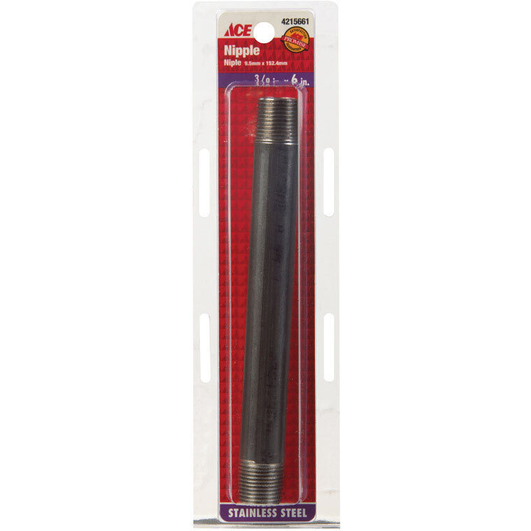 NIPPLE SS 3/8" X 6" (Pack of 1)