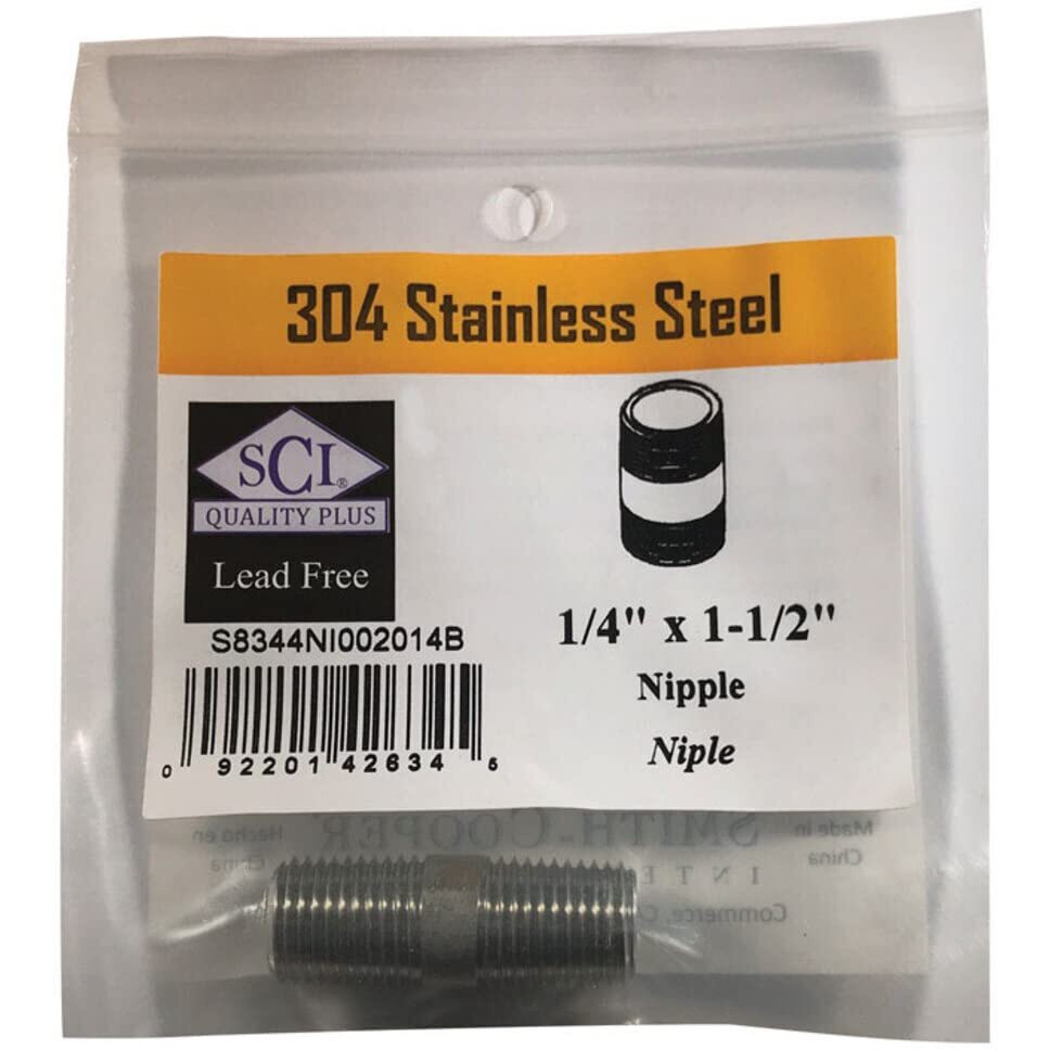 NIPPLE SS 1/4" X 1.5" (Pack of 1)