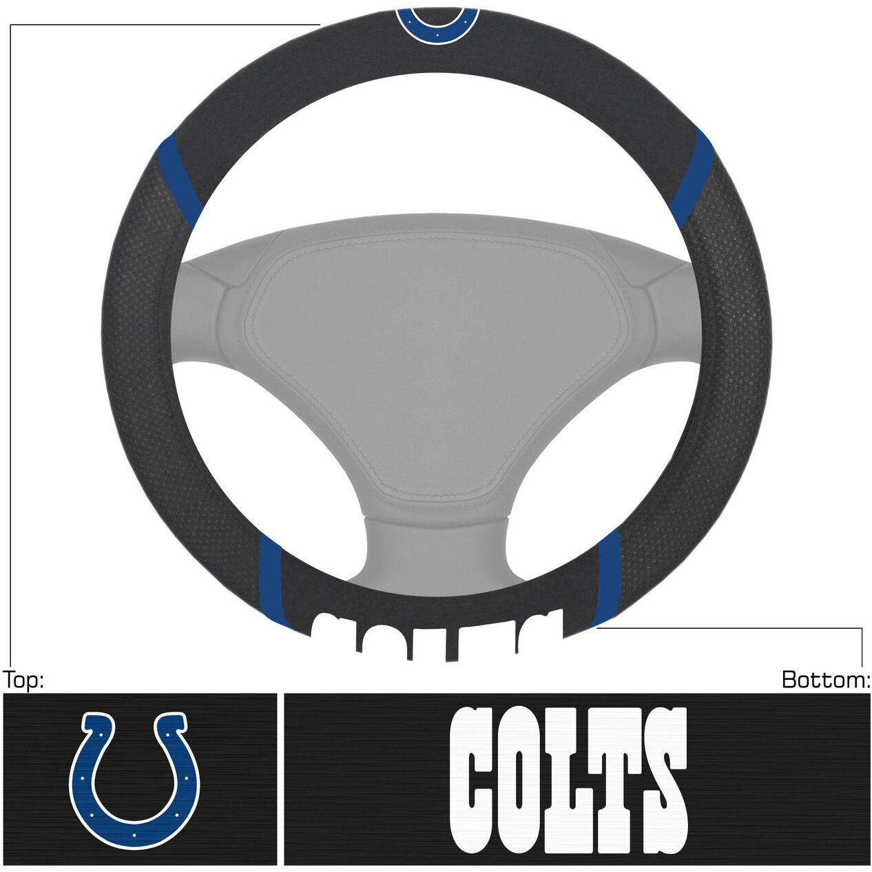 Indianapolis Colts Steering Wheel Cover Mesh/Stitched