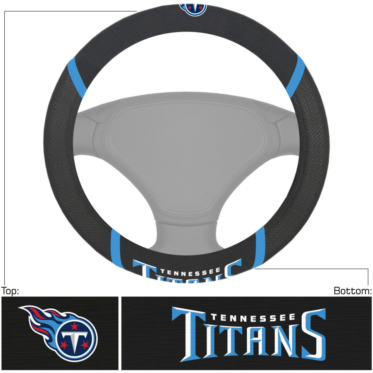 Tennessee Titans Steering Wheel Cover Mesh/Stitched