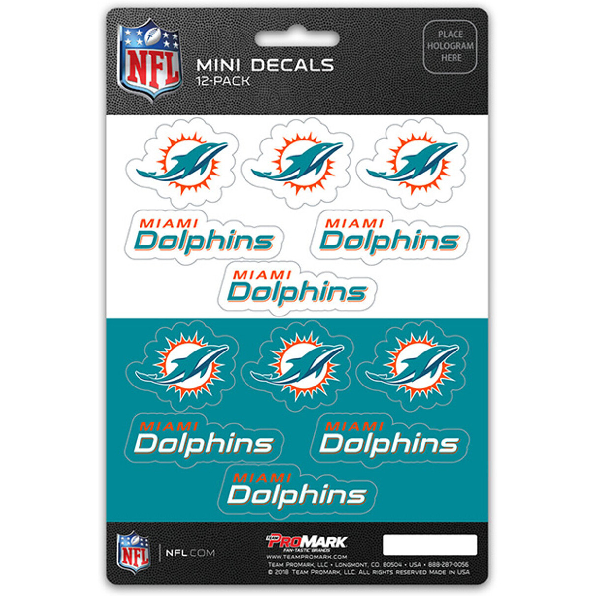 Miami Dolphins Decal Set Mini 12 Pack