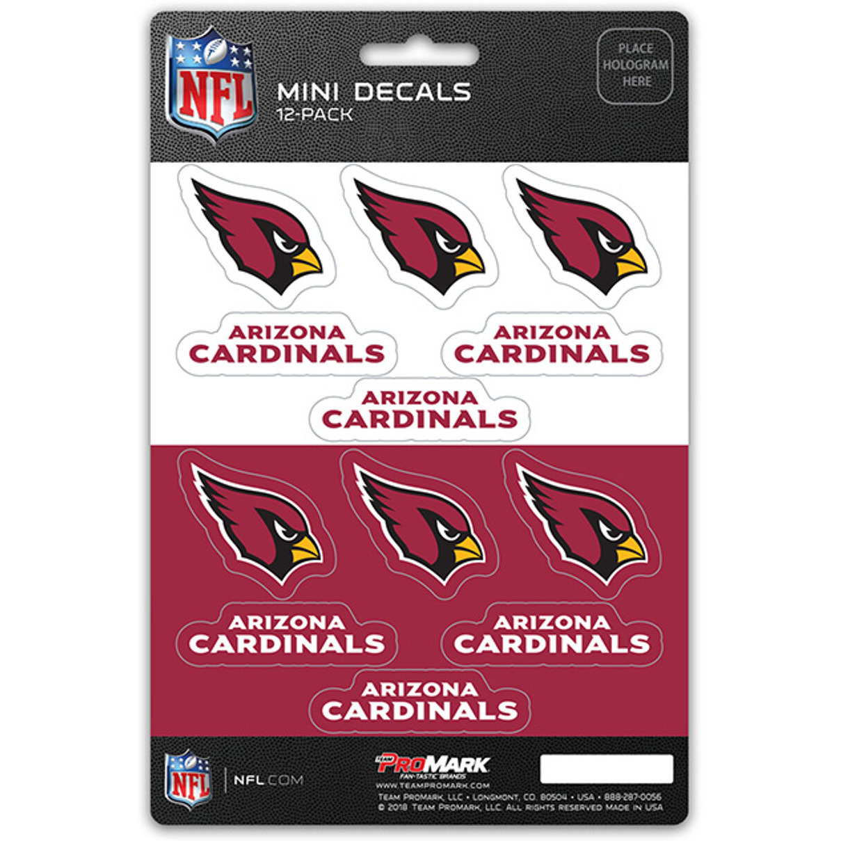 Arizona Cardinals Decal Set Mini 12 Pack
