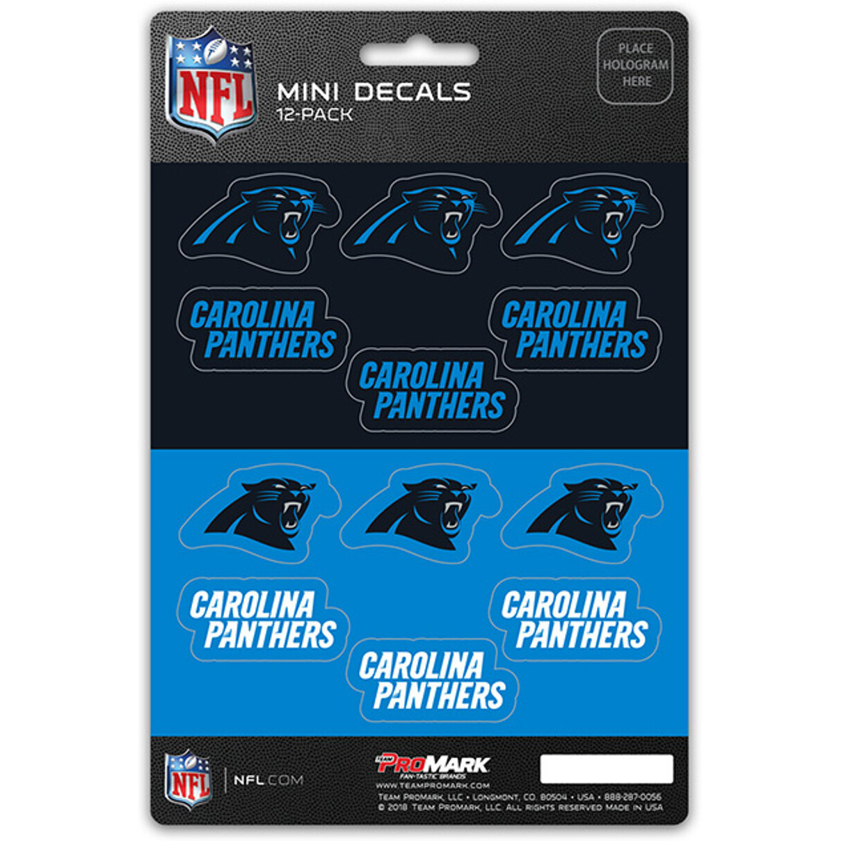Carolina Panthers Decal Set Mini 12 Pack