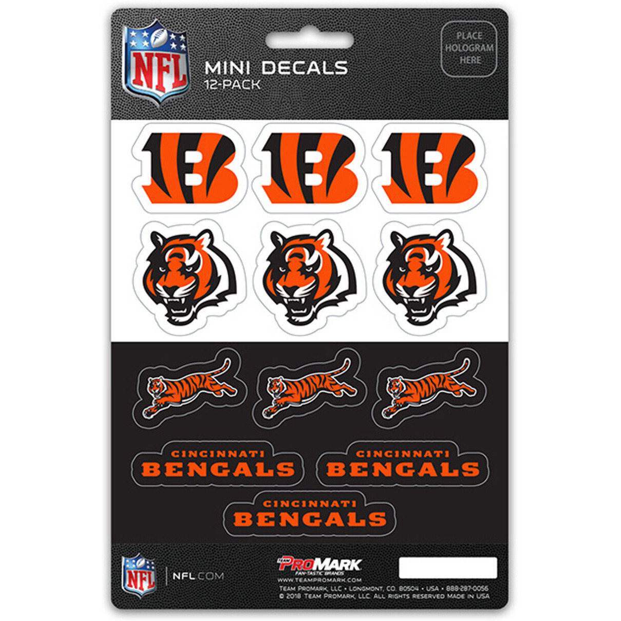 Cincinnati Bengals Decal Set Mini 12 Pack