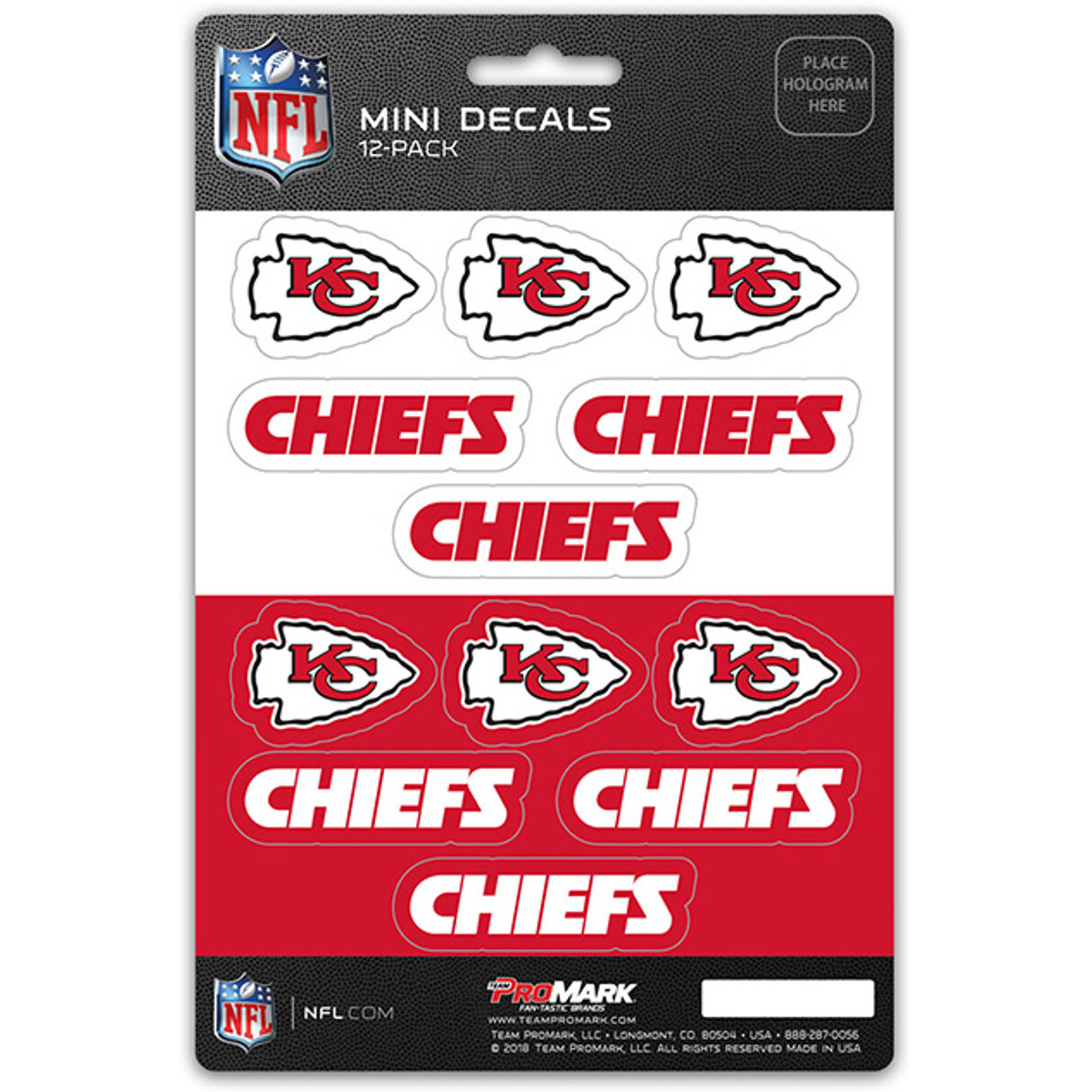 Kansas City Chiefs Decal Set Mini 12 Pack