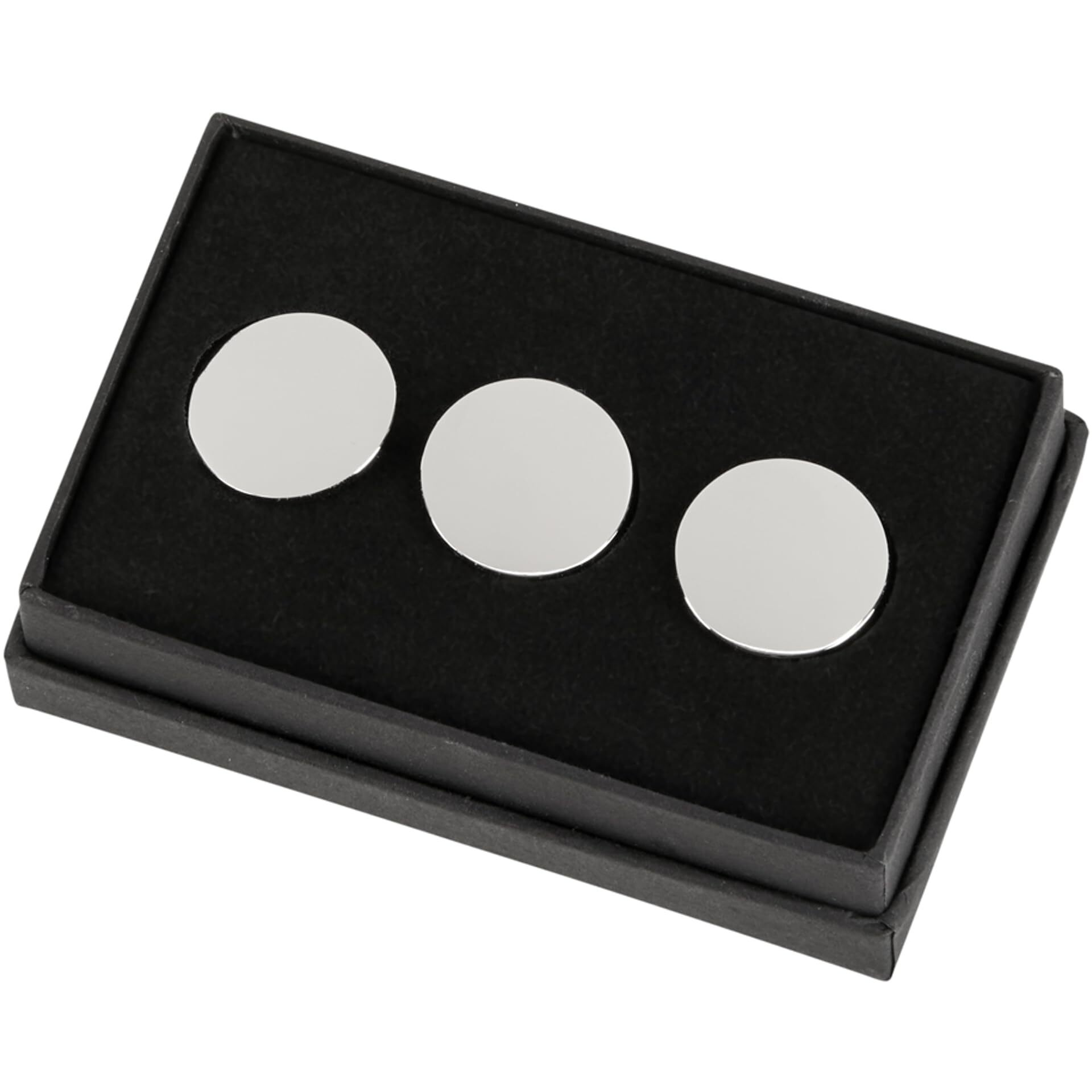 Set Of 3 Golf Ball Markers, Nickel Plated