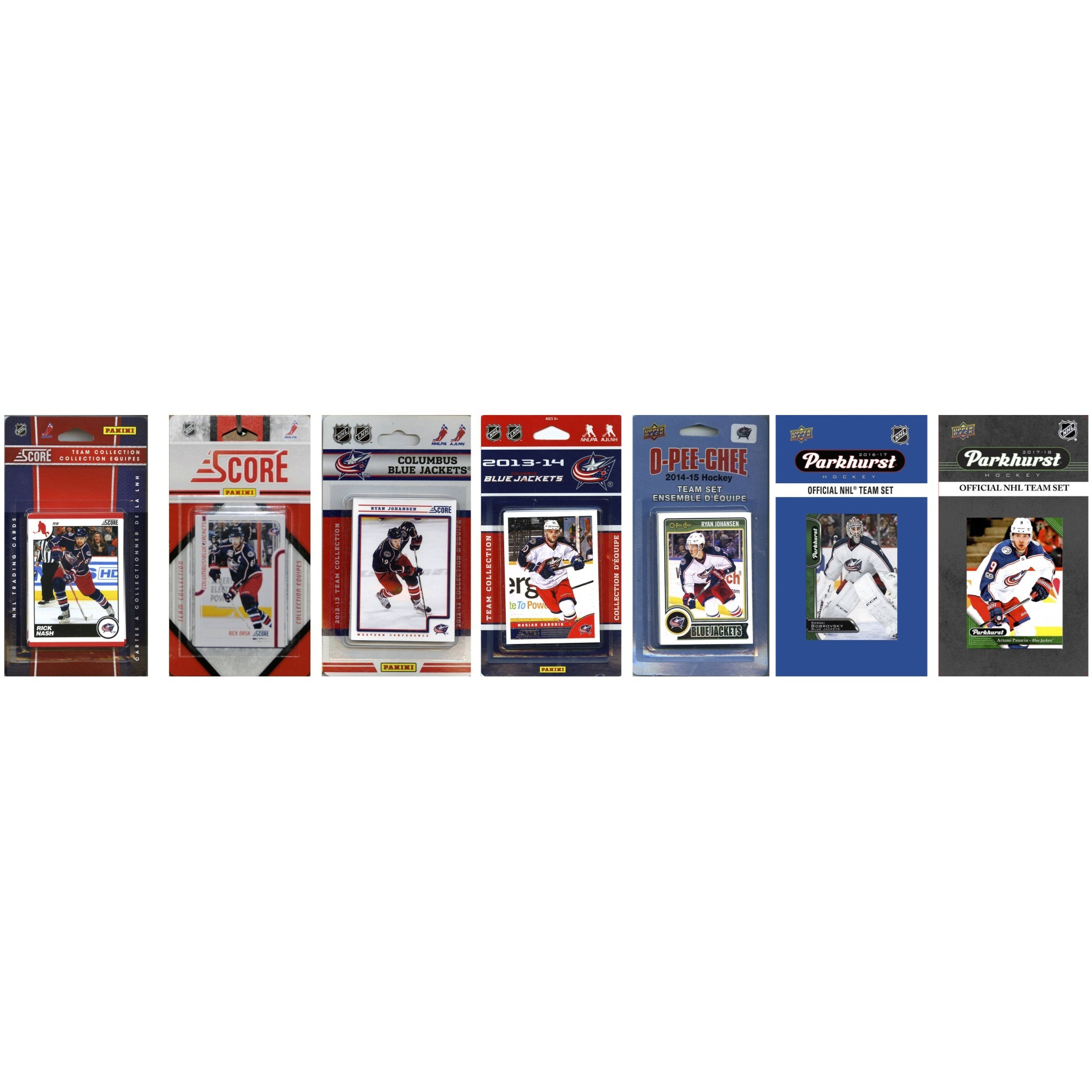 NHL Columbus Blue Jackets 7 Different Licensed Trading Card Team Sets