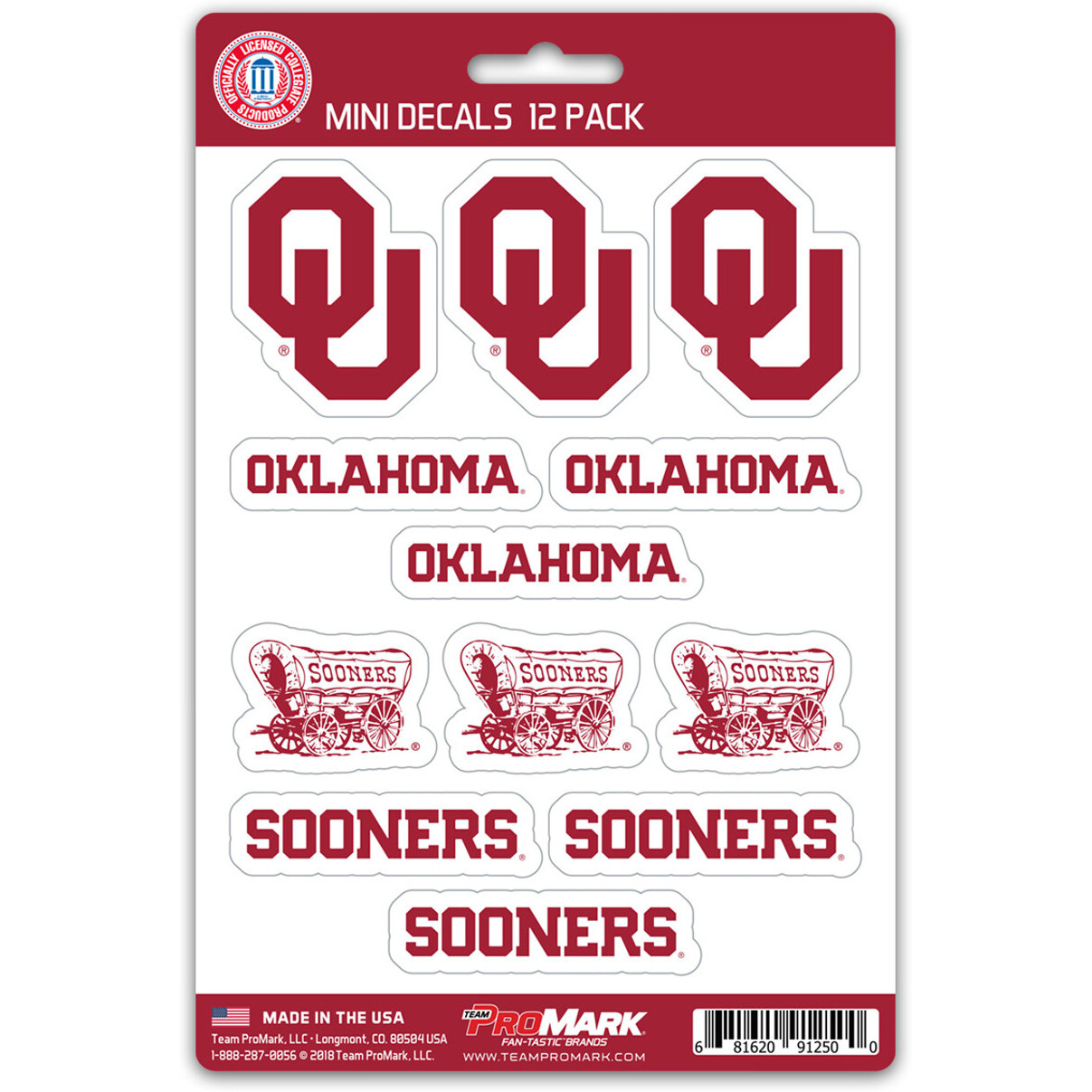 Oklahoma Sooners Decal Set Mini 12 Pack