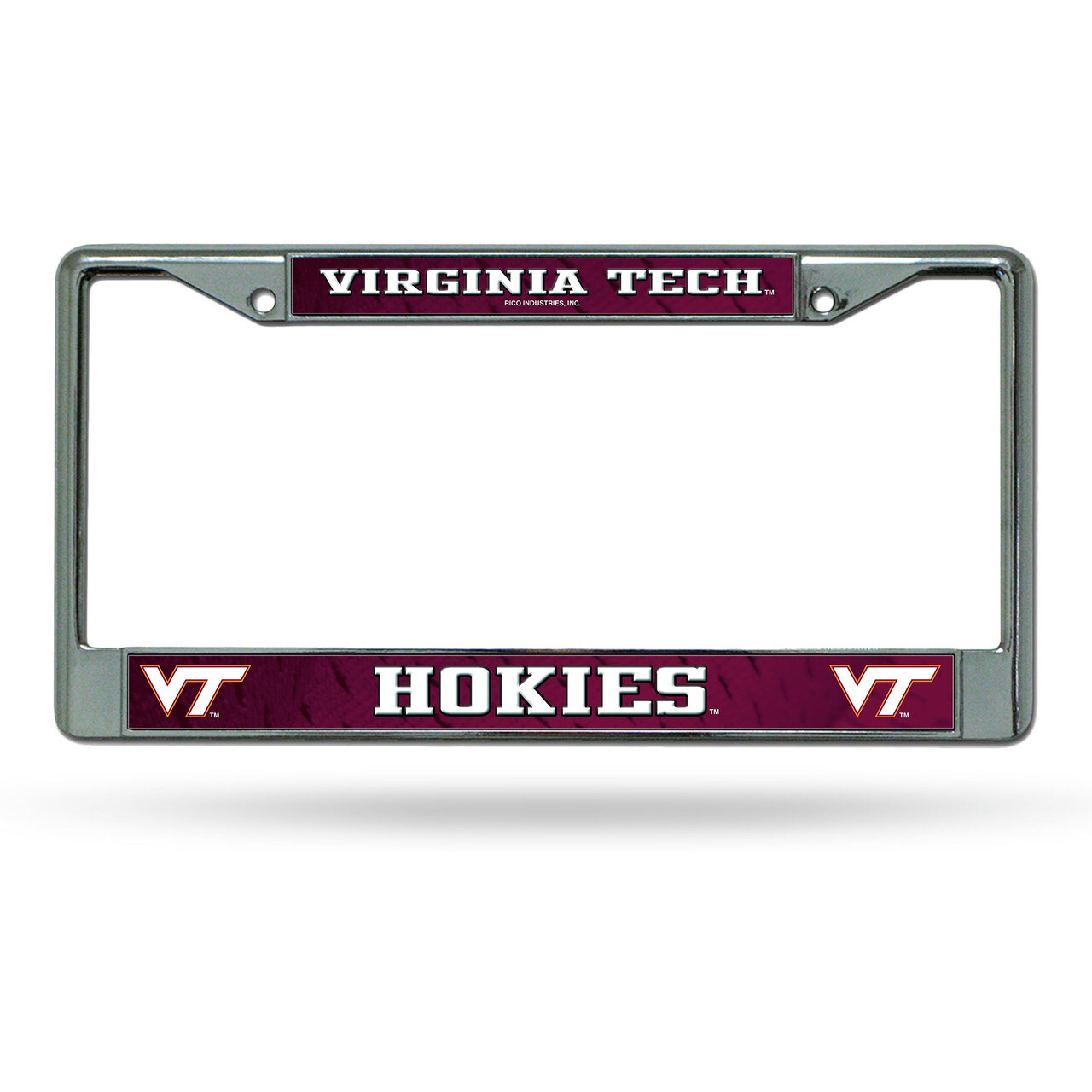 Virginia Tech Hokies License Plate Frame Chrome Printed Insert