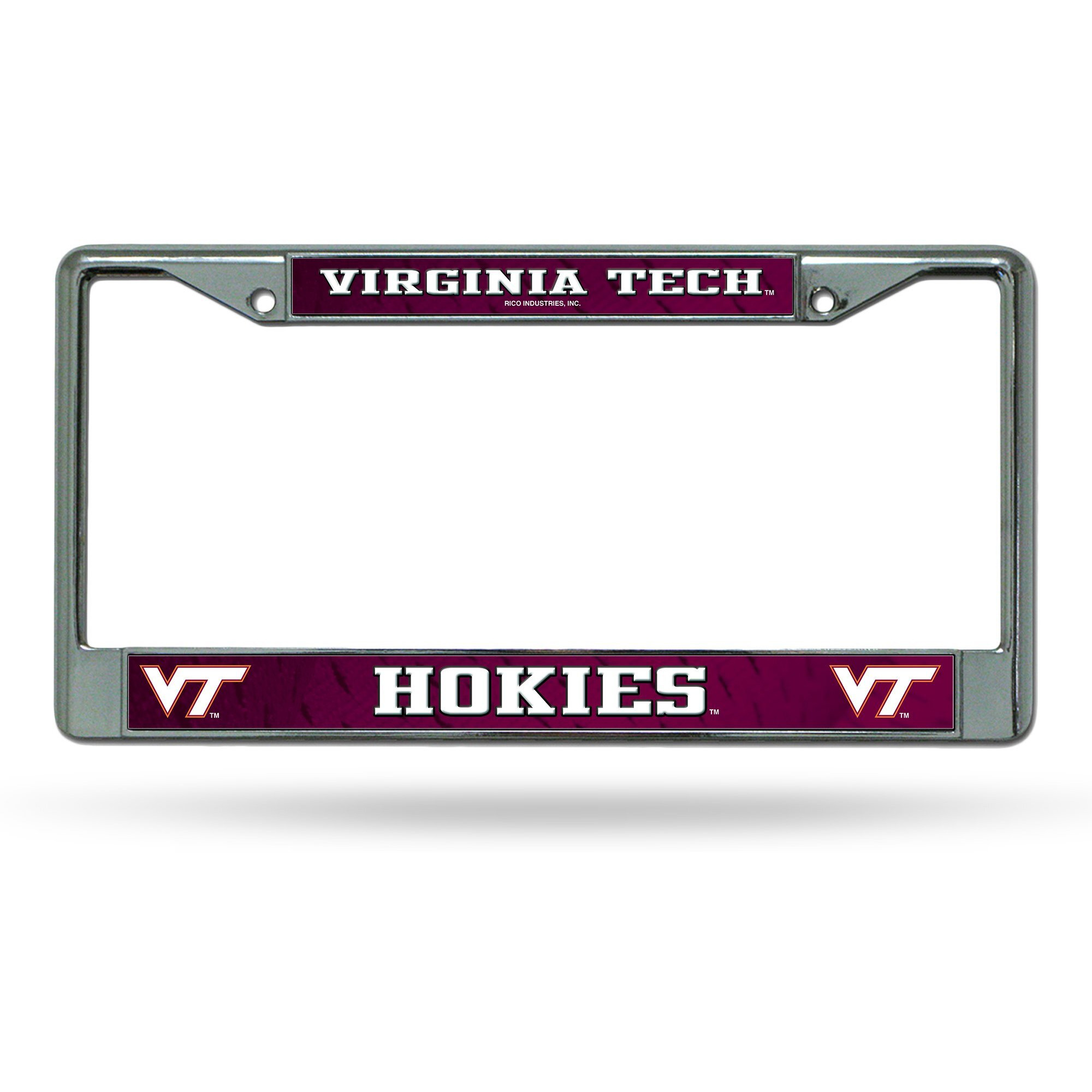 Virginia Tech Hokies License Plate Frame Chrome Printed Insert