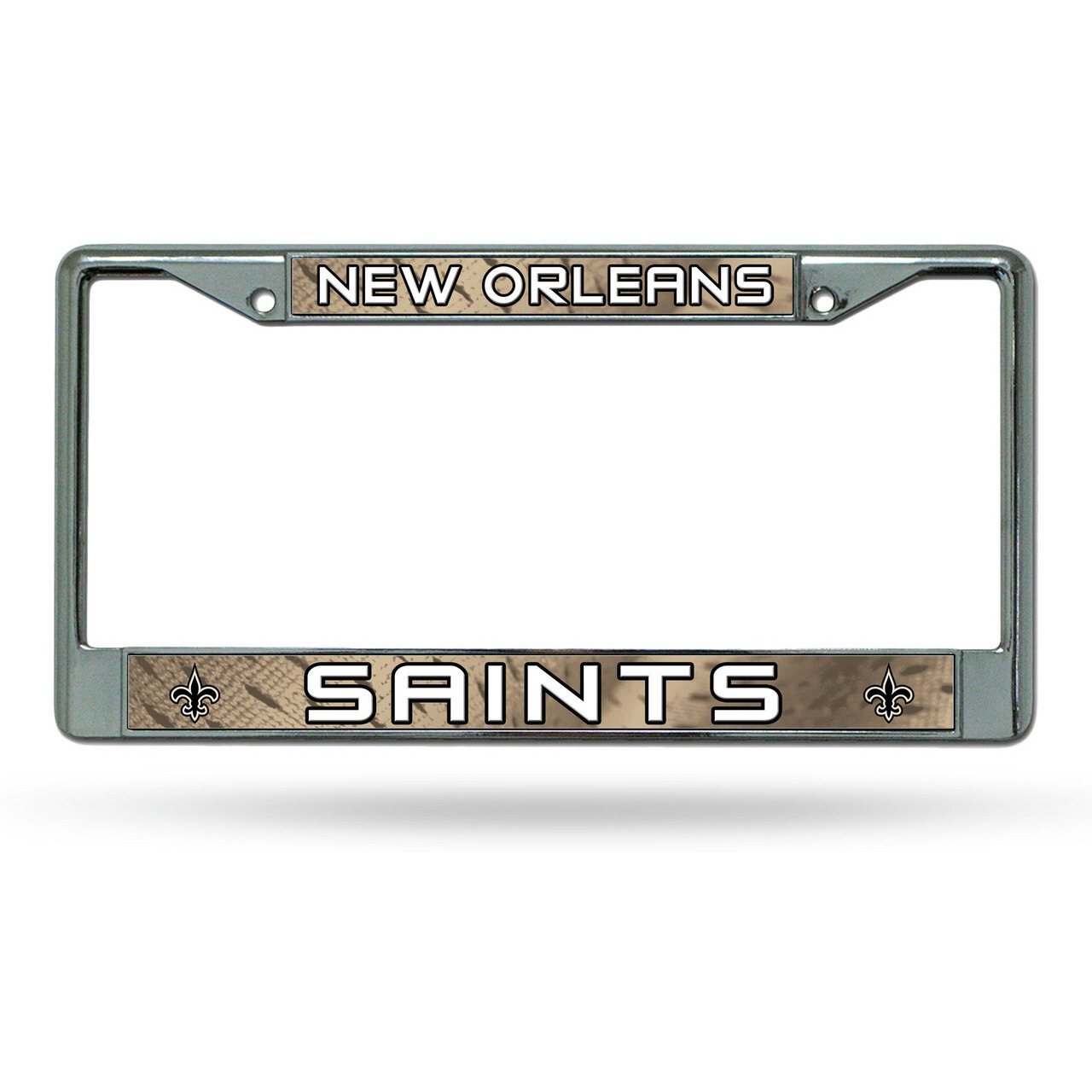 New Orleans Saints License Plate Frame Chrome Printed Insert