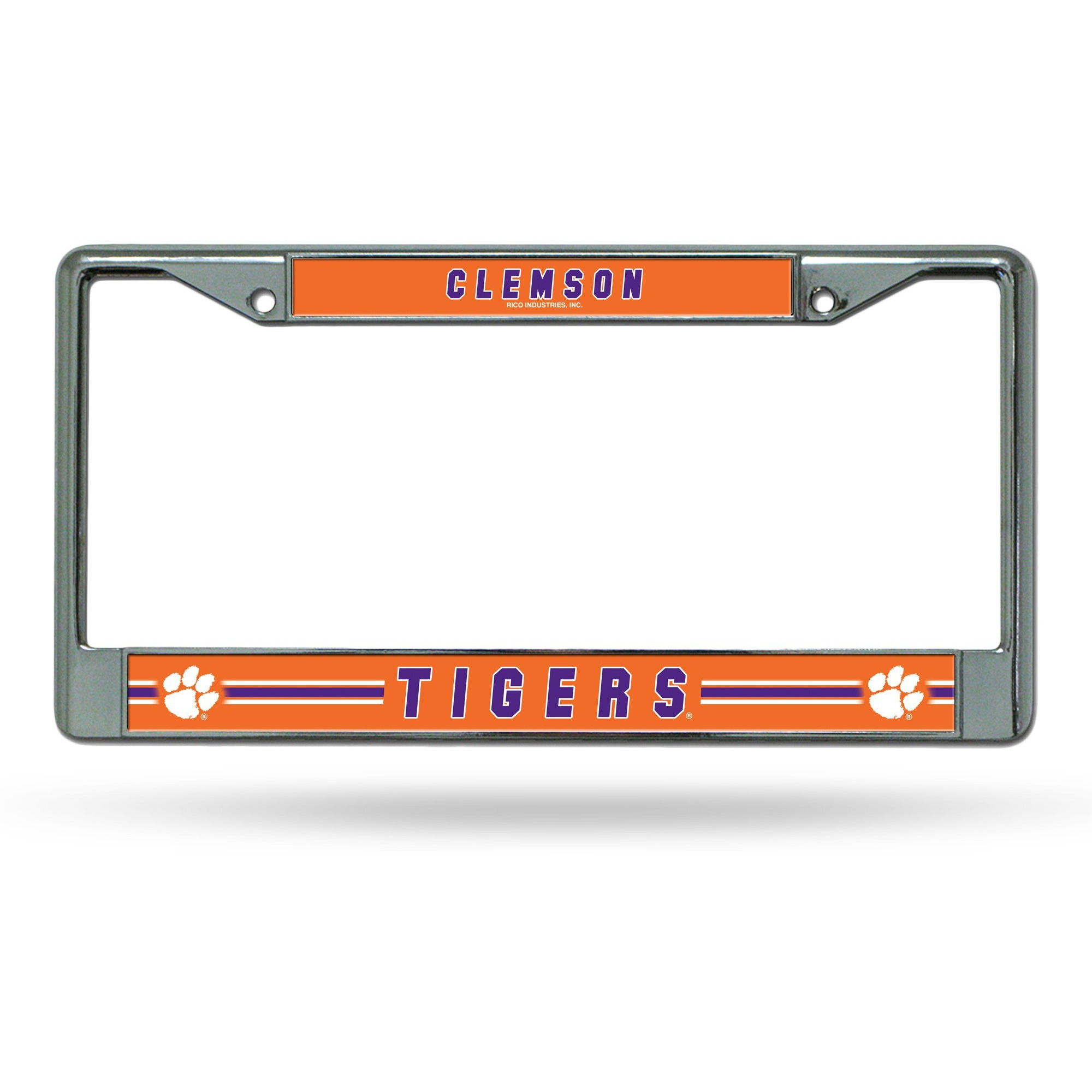 Clemson Tigers License Plate Frame Chrome Printed Insert