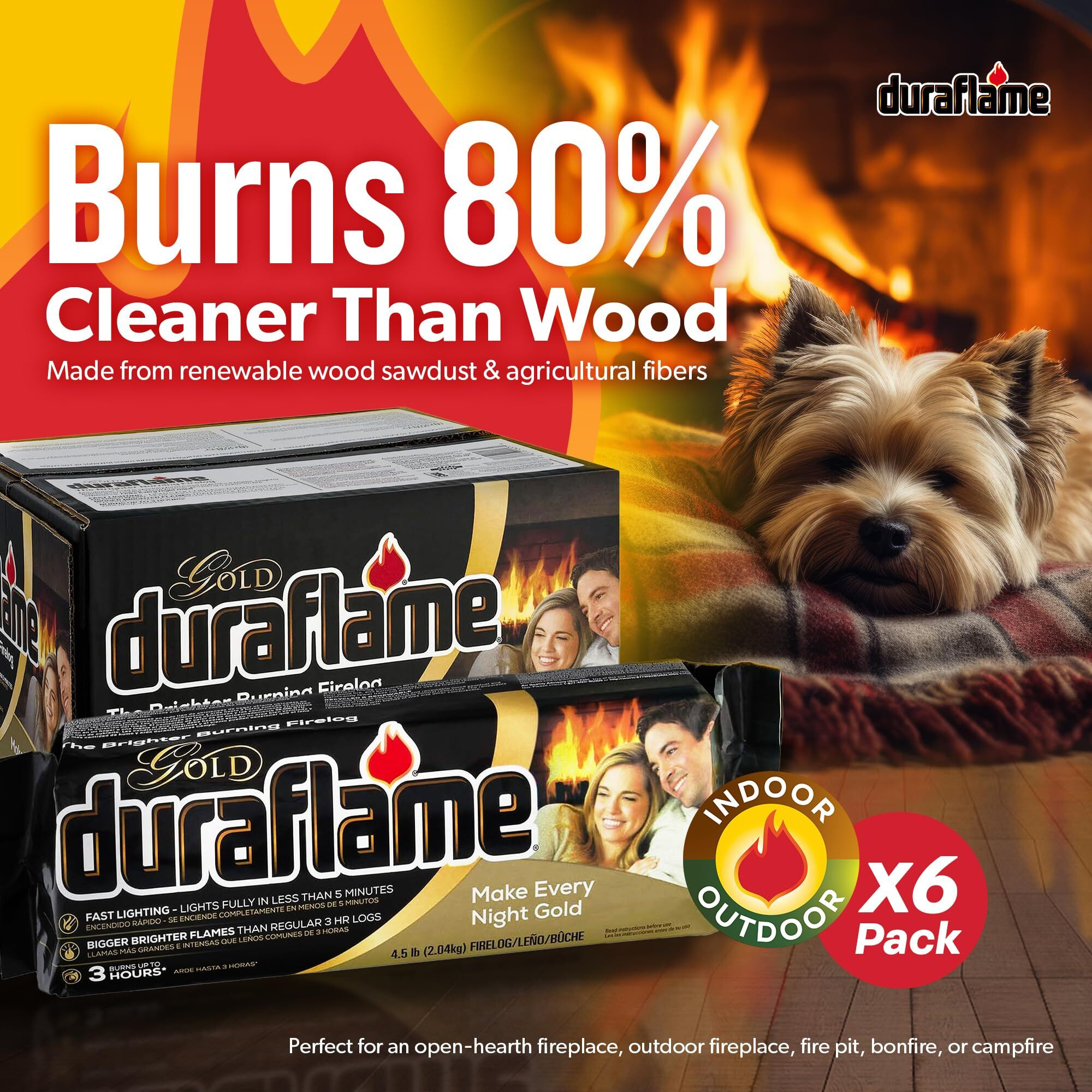 DURAFLAME GOLD LOGS (Pack of 1)