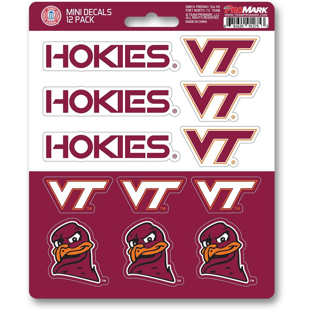 Virginia Tech Hokies Decal Set Mini 12 Pack - Special Order