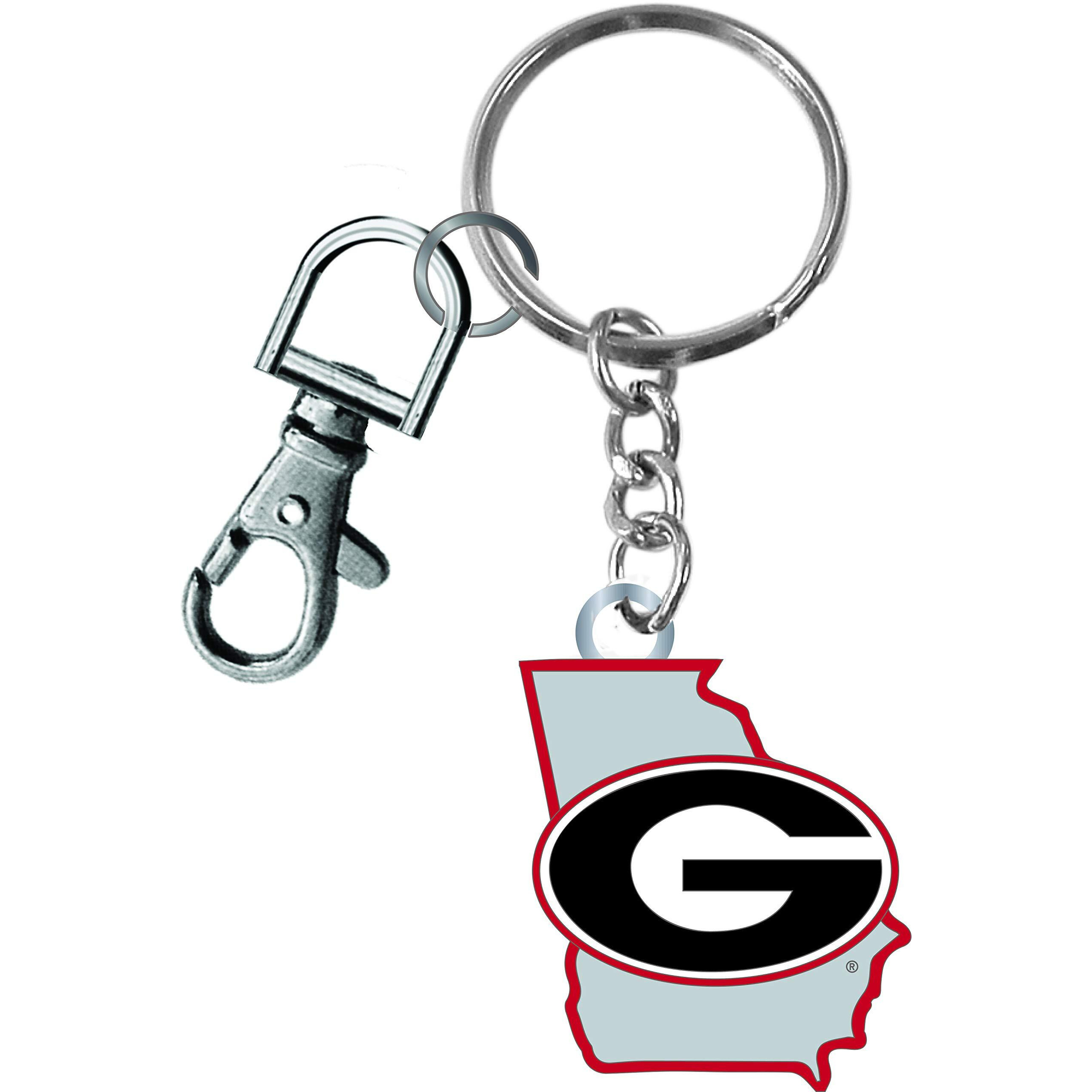 Georgia Bulldogs Keychain State Design - Special Order