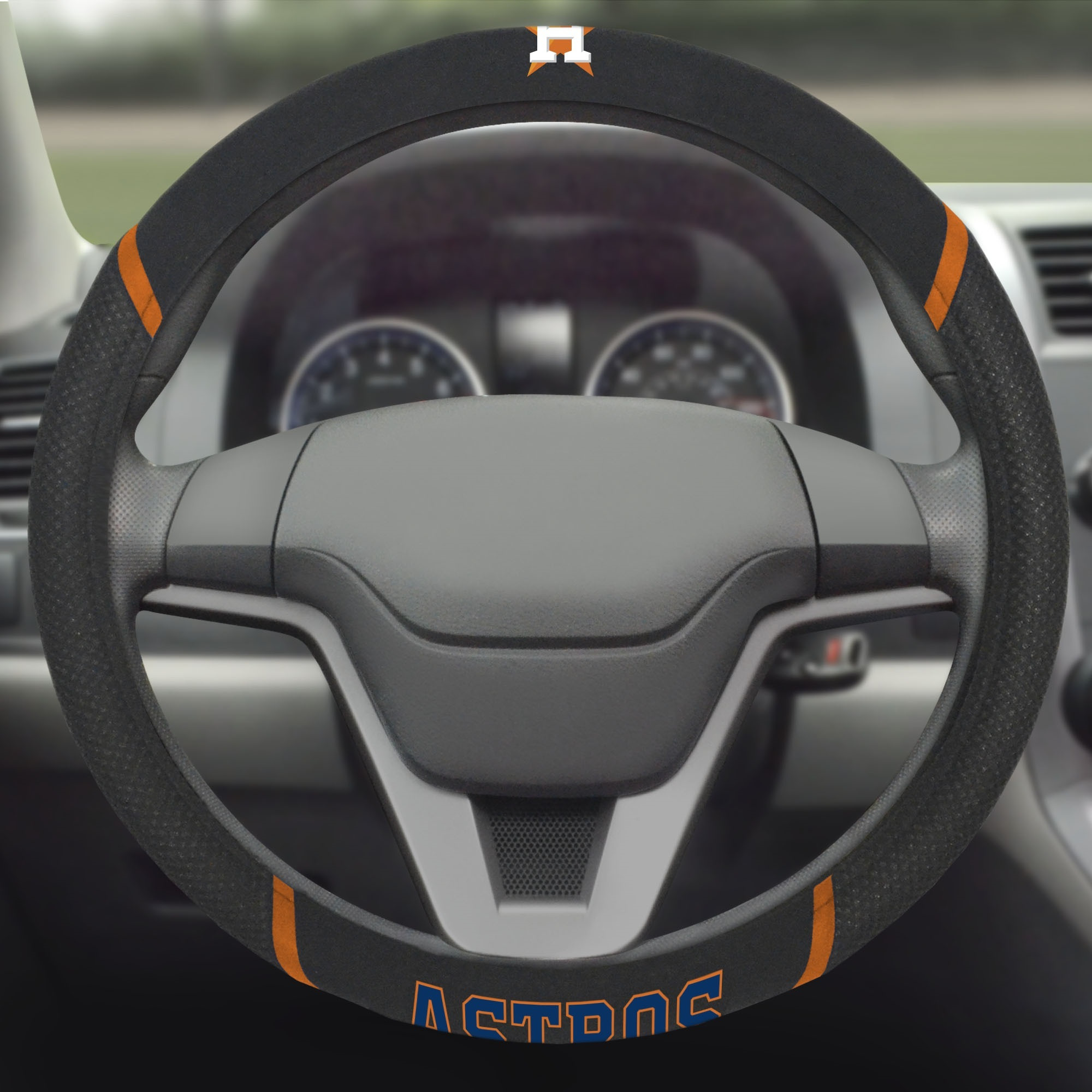 Houston Astros Steering Wheel Cover Mesh/Stitched