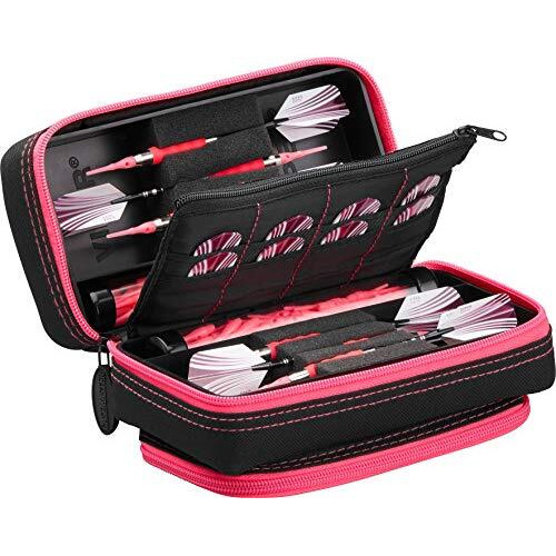 Casemaster Plazma Pro Dart Case Black with Pink Zipper and Phone Pocket
