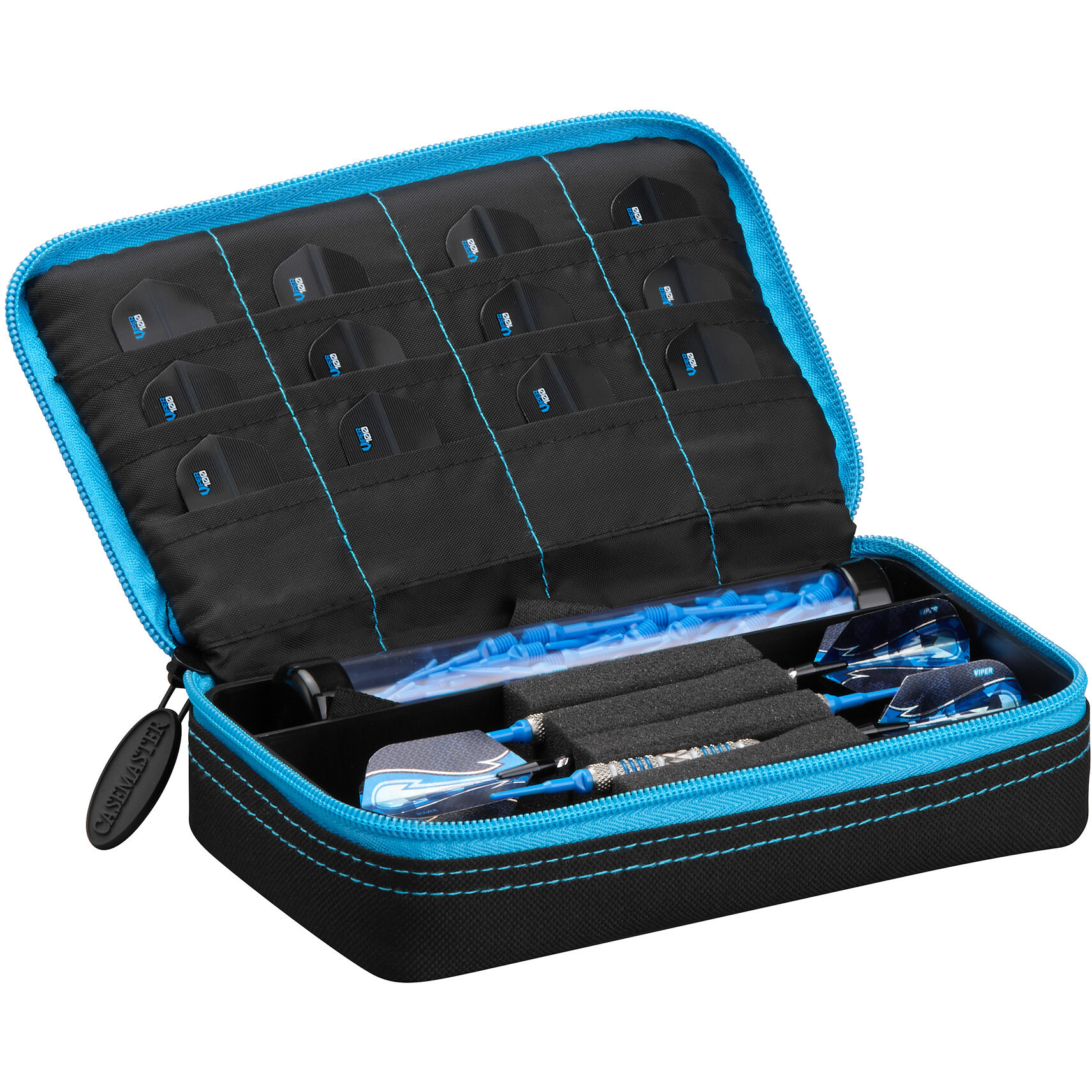 Casemaster Plazma Dart Case Black with Blue Zipper