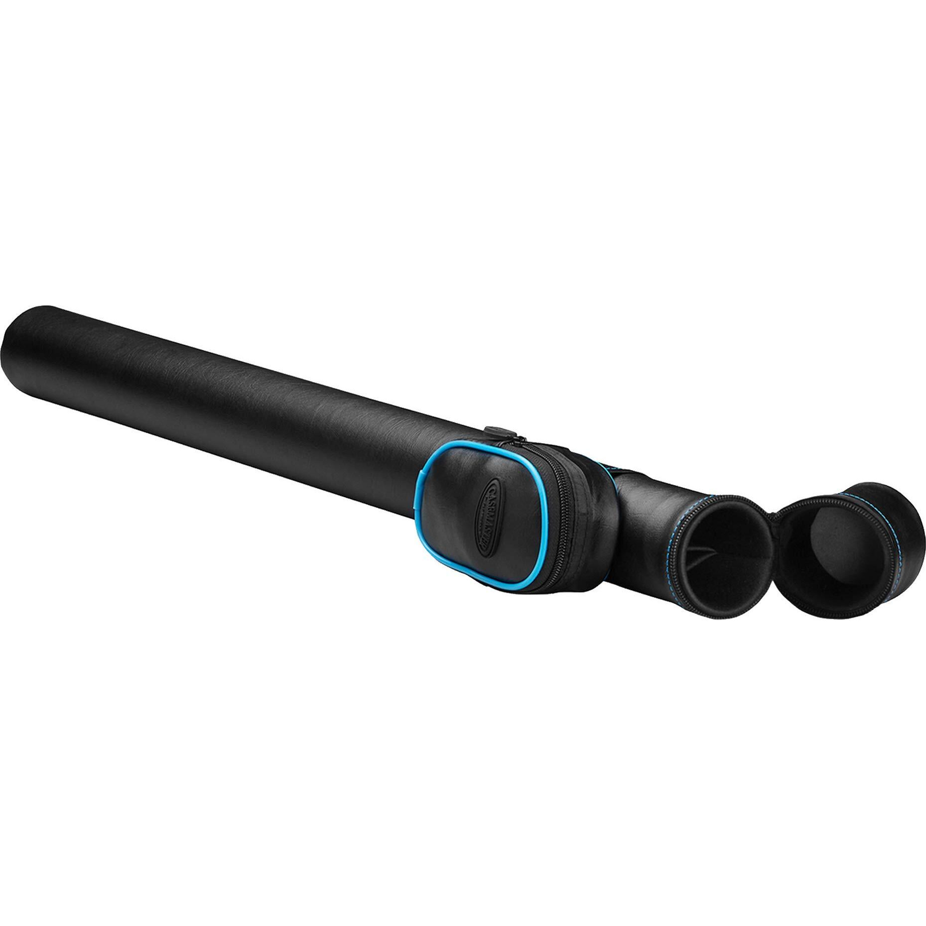 Casemaster Q-Vault Supreme Black with Blue Trim Cue Case