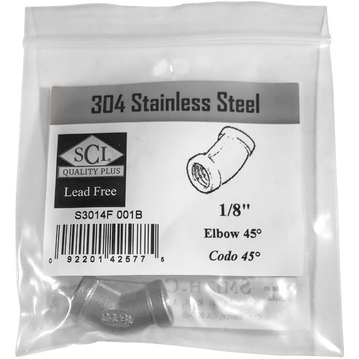 FEMALE ELBOW 45 1/8" SS (Pack of 1)