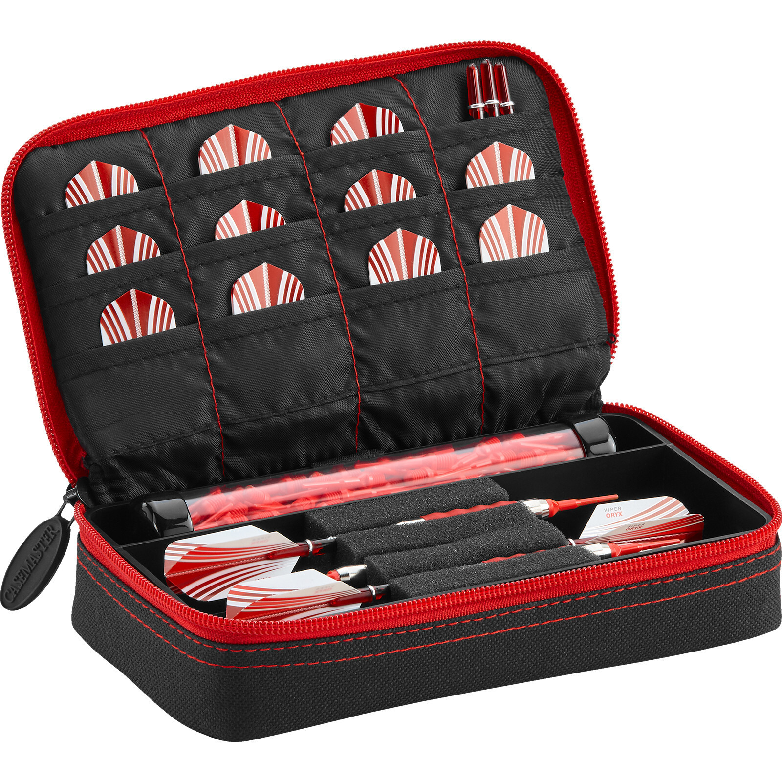 Casemaster Plazma Dart Case Black with Ruby Zipper