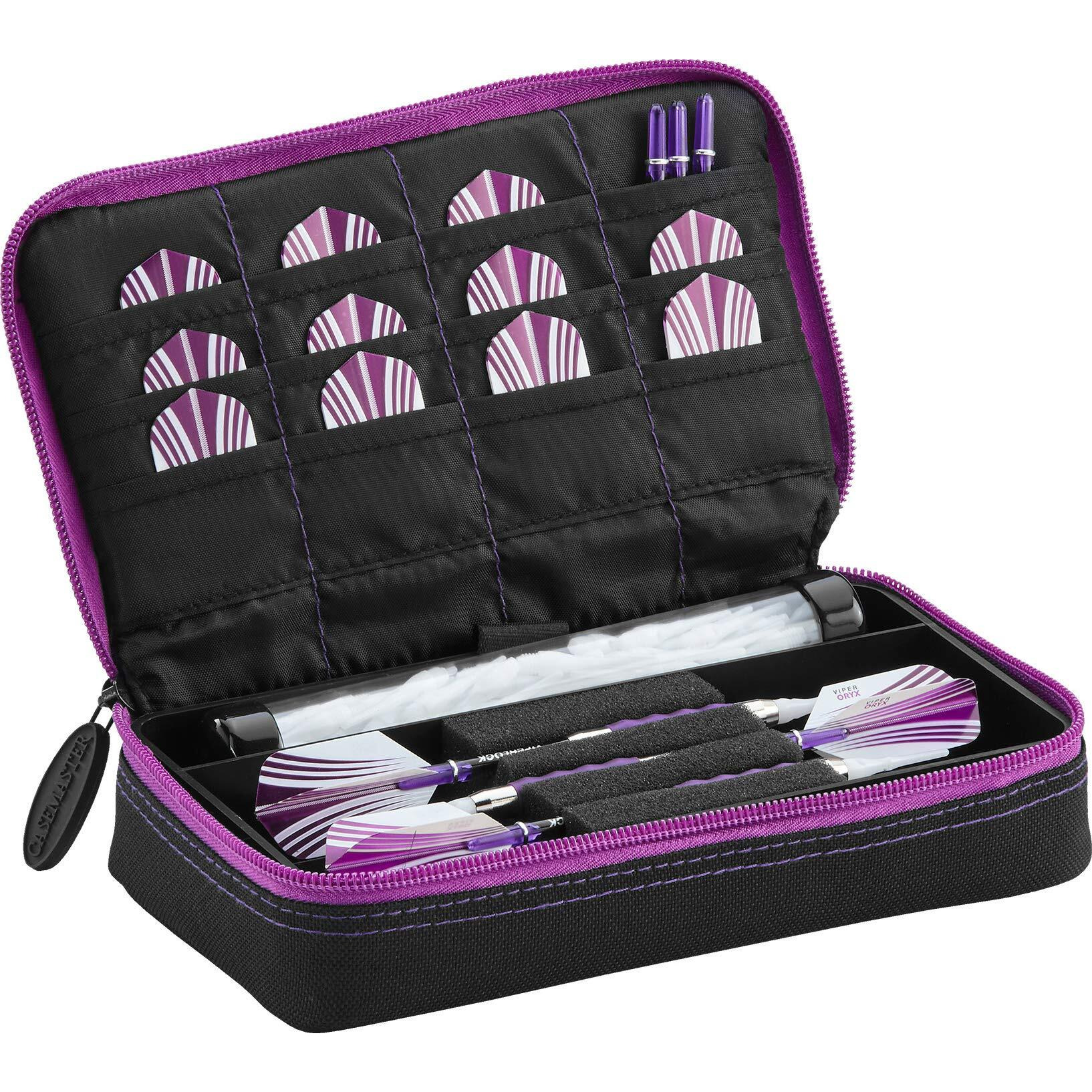 Casemaster Plazma Dart Case Black with Amethyst Zipper