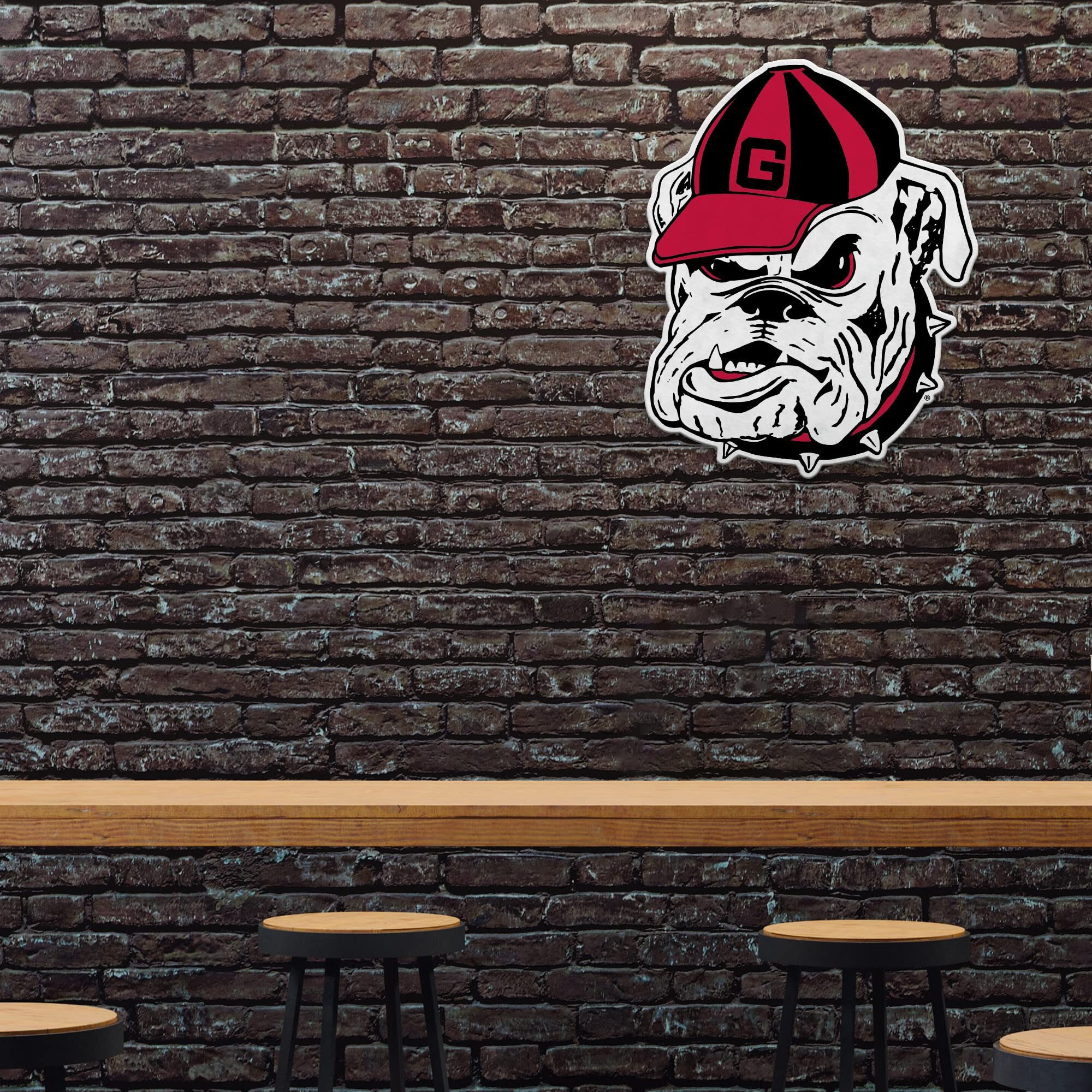 Georgia Bulldogs Pennant Shape Cut Mascot Design