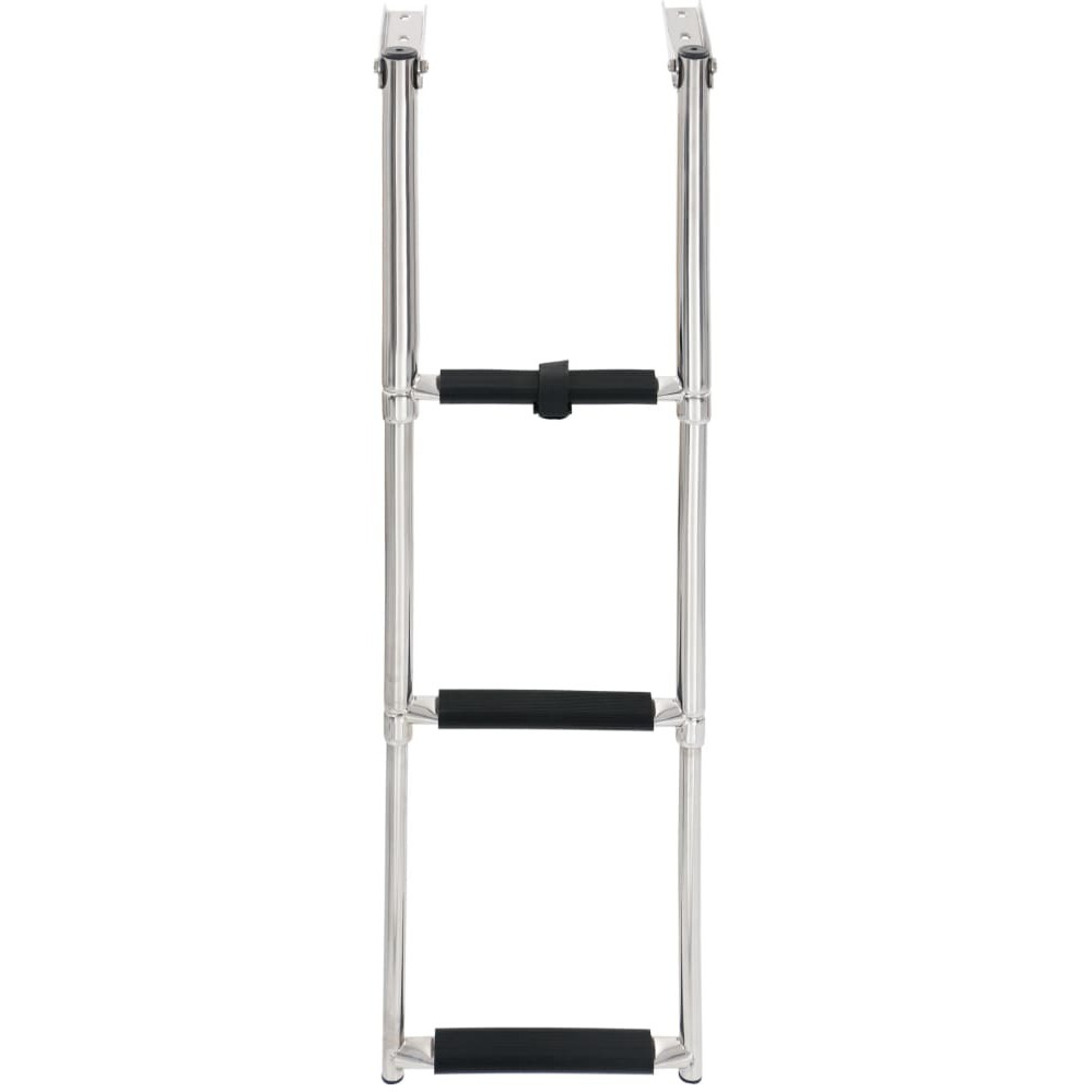 vidaXL Folding Boarding Ladder 3-step Stainless Steel