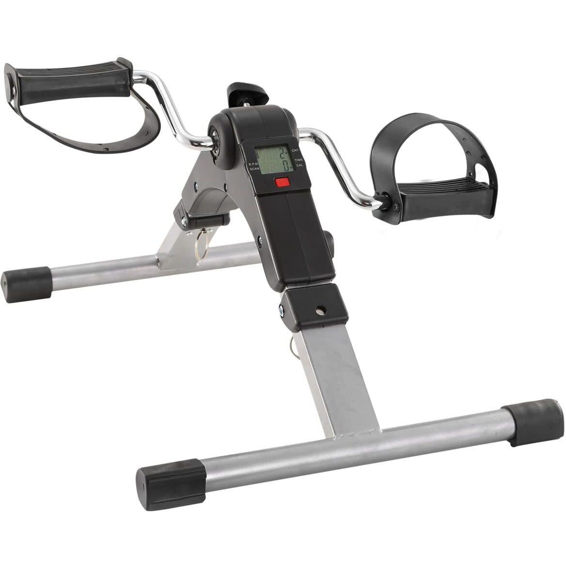Foldable Exercise Bike Pedal Fitness Exerciser Cycle Bike w/ LCD Display Mini Pedal Exerciser for Leg Arm Physical Therapy Home Office Gym