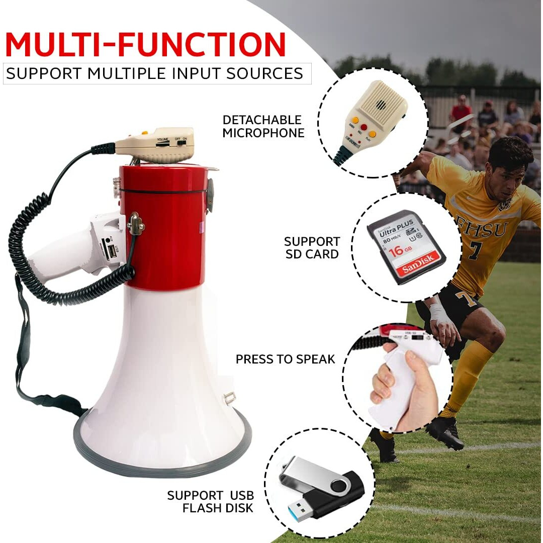 Megaphone Speakers Blow Horn Pro Sports Event Bull Loud Cheer Speaker Recording 66SF 5 Core(D0102HX61IT.)