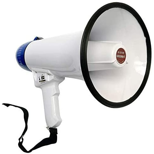 Megaphone Handheld Bullhorn Cheer Loudspeaker Bull Horn Speaker Megaphono Siren Sling Strap Portable 5Core 20R-USB WOB(D0102HX61G2.)
