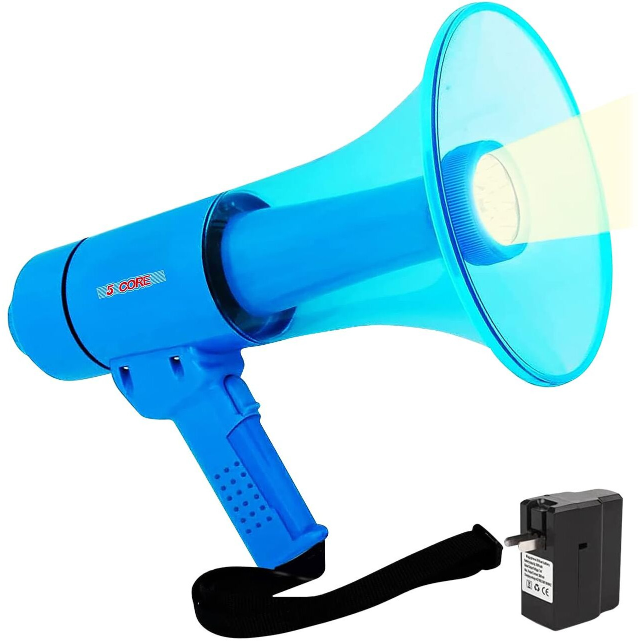 5 Core 40W Compact, Portable Waterproof Megaphone/ All Weather Bullhorn with Flashlight/ Reliable & Rechargeable PA Speaker, Adjustable Volume, Loud Alarm Siren/ for Indoor & Outdoor Use- HW 18 WP