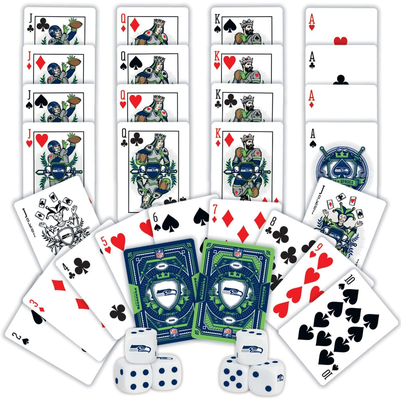 Seattle Seahawks Playing Cards and Dice Set