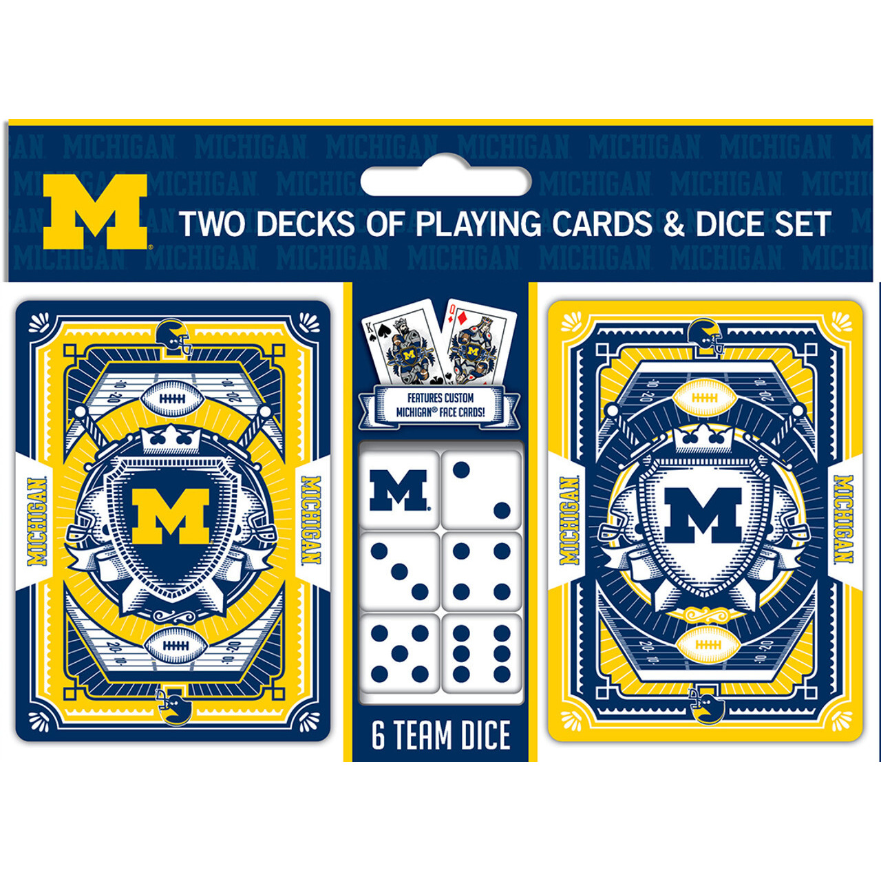 Michigan Wolverines Playing Cards and Dice Set