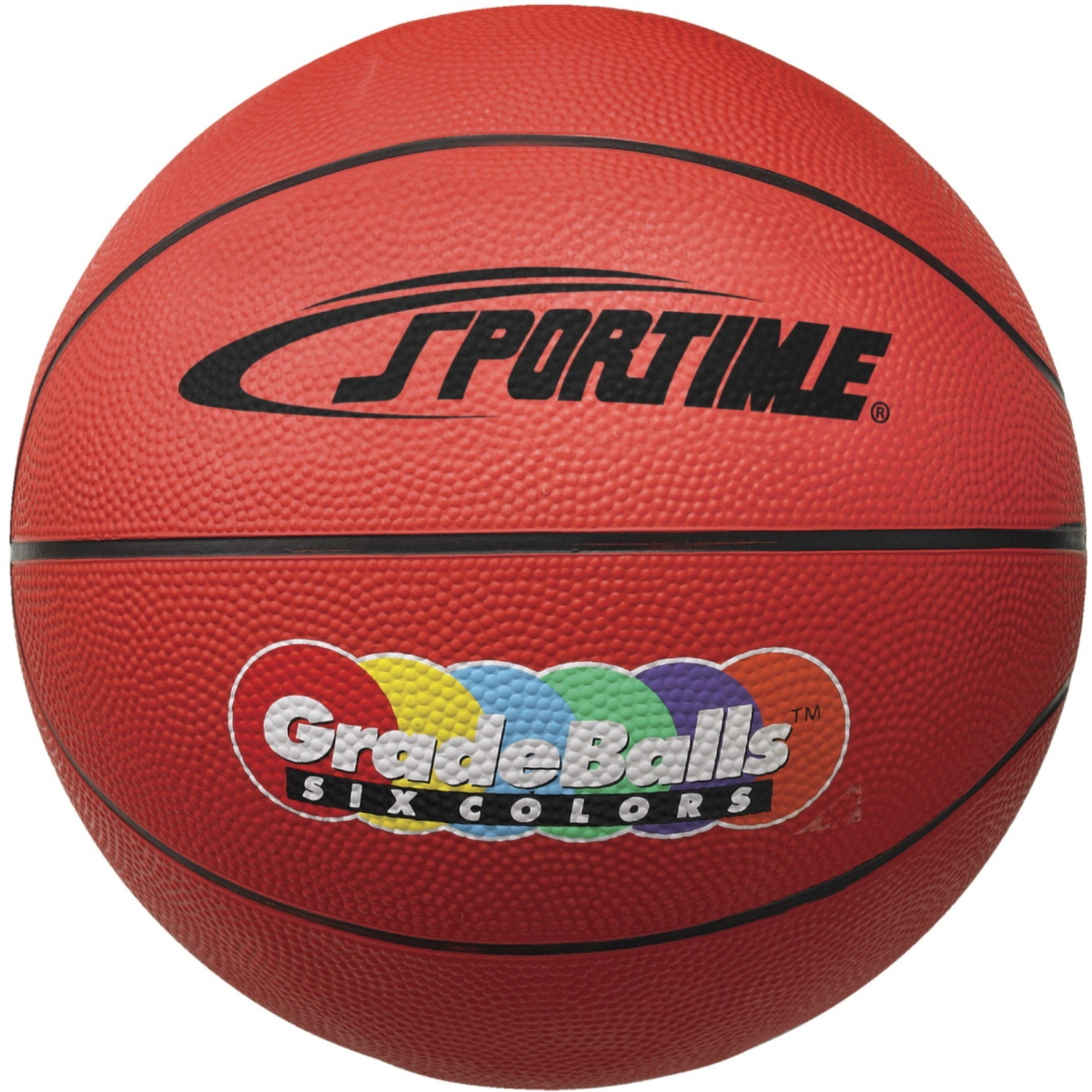 Sportime Gradeball Rubber MInchi Basketball, 11 Inches, Red