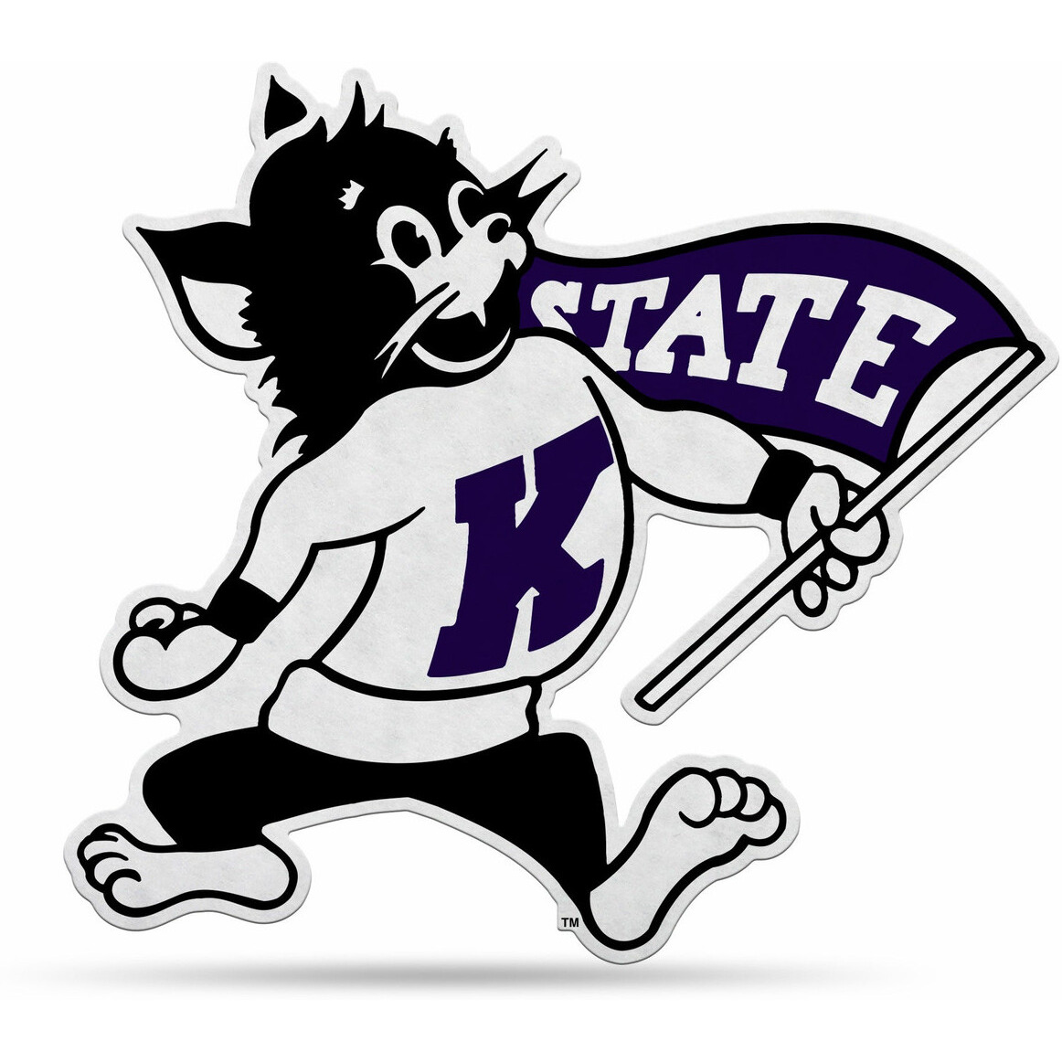 Kansas State Wildcats Pennant Shape Cut Mascot Design