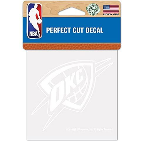 Oklahoma City Thunder Decal 4x4 Perfect Cut White