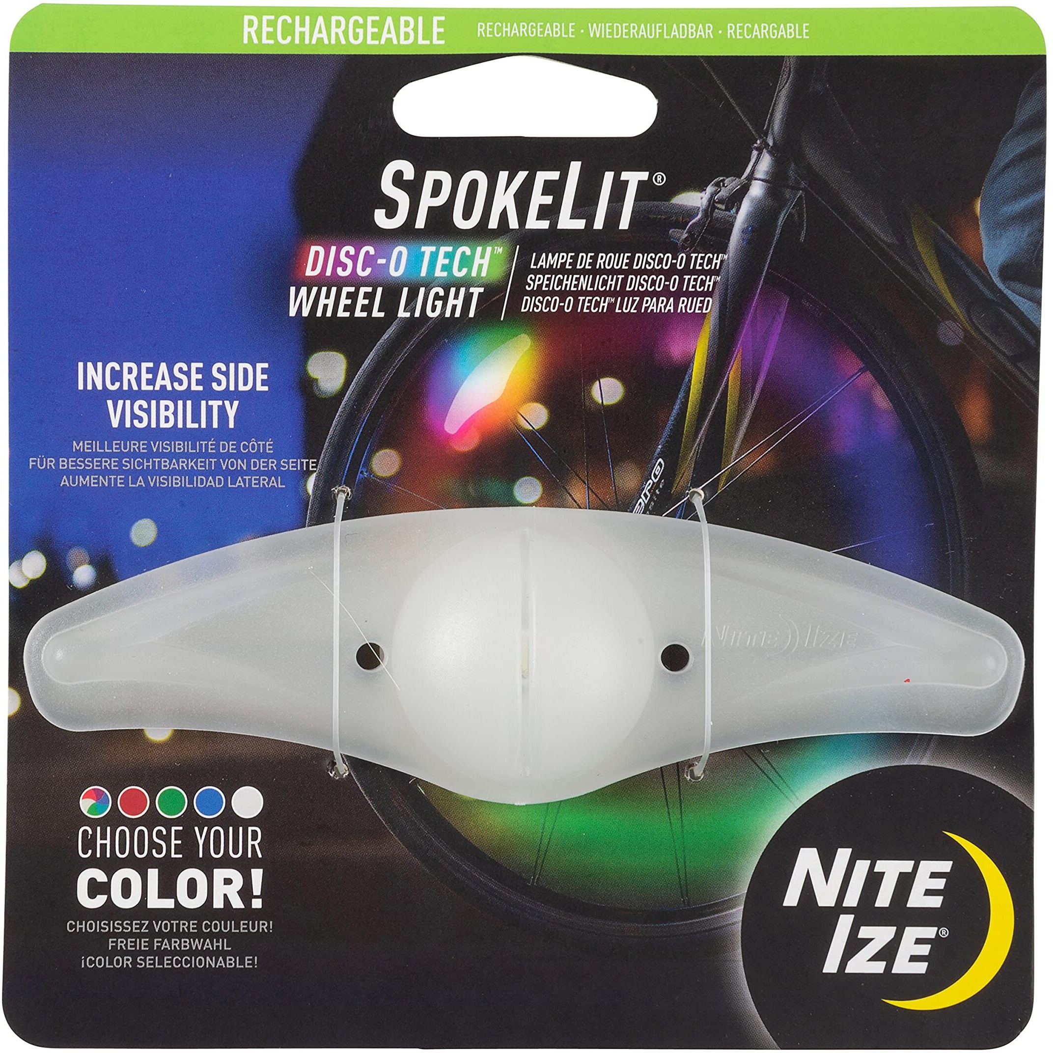 2023 NITE IZE SpokeLit Rechargeable Wheel Light, Disc-O Tech, MAP 16.64