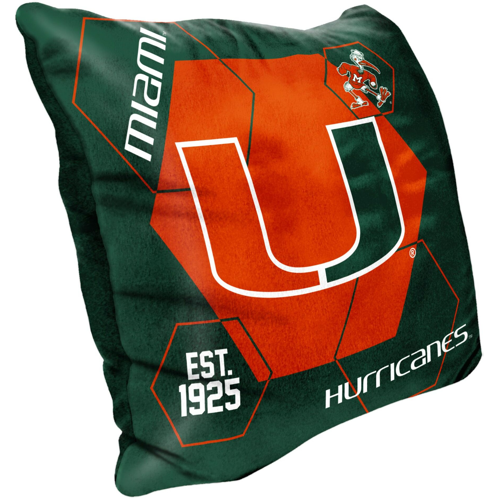 Miami OFFICIAL NHL &quotConnector" Double Sided Velvet Pillow, 16" x 16"(D0102HARMFG.)