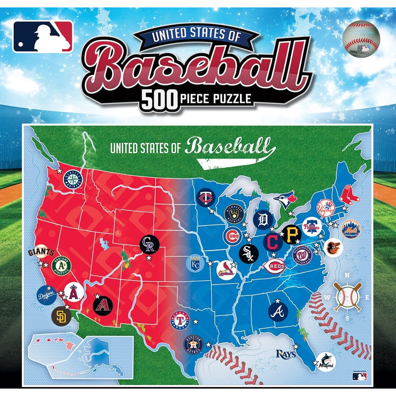 MLB Baseball Map Puzzle 500 Piece