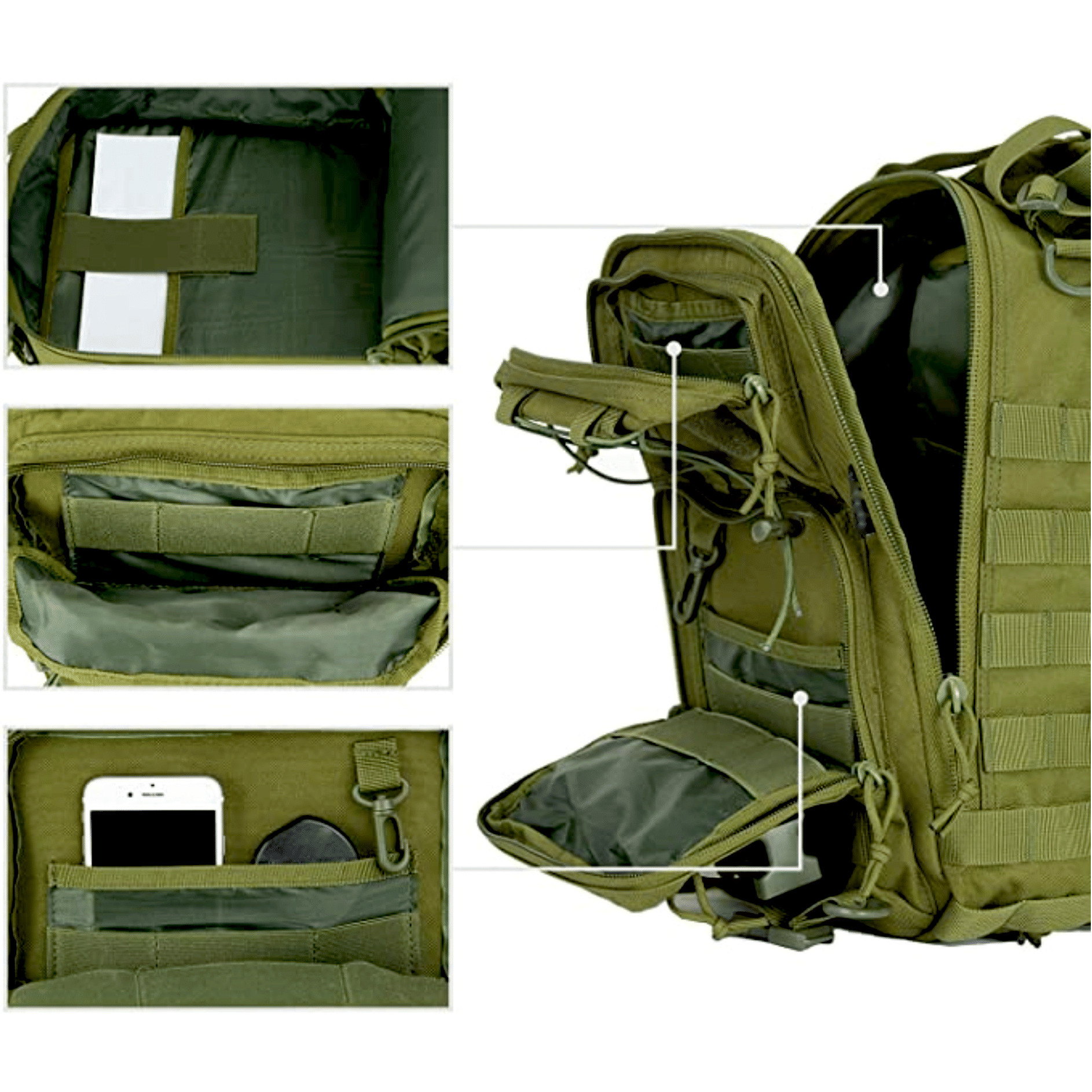 15L Unisex Medium Sling Shoulder Bag MOLLE Outdoor Daypack Backpack