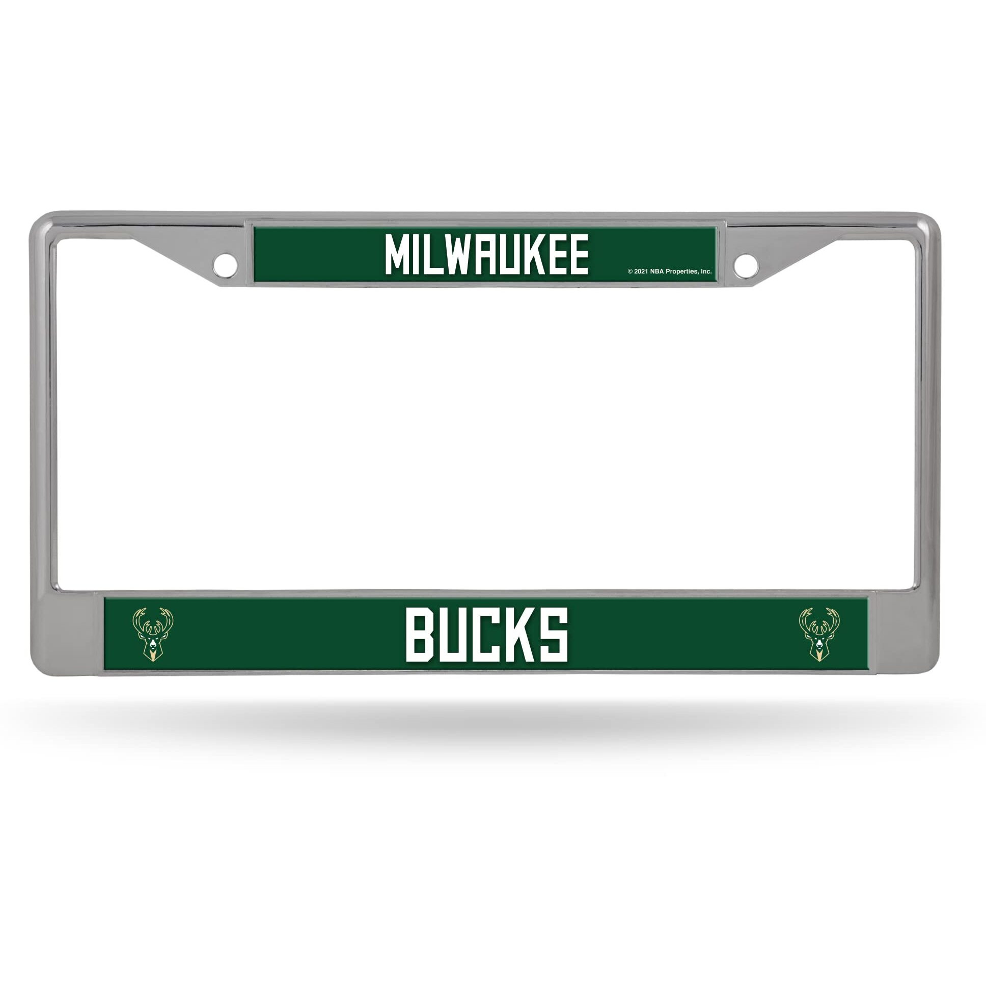 Milwaukee Bucks License Plate Frame Chrome Printed Insert