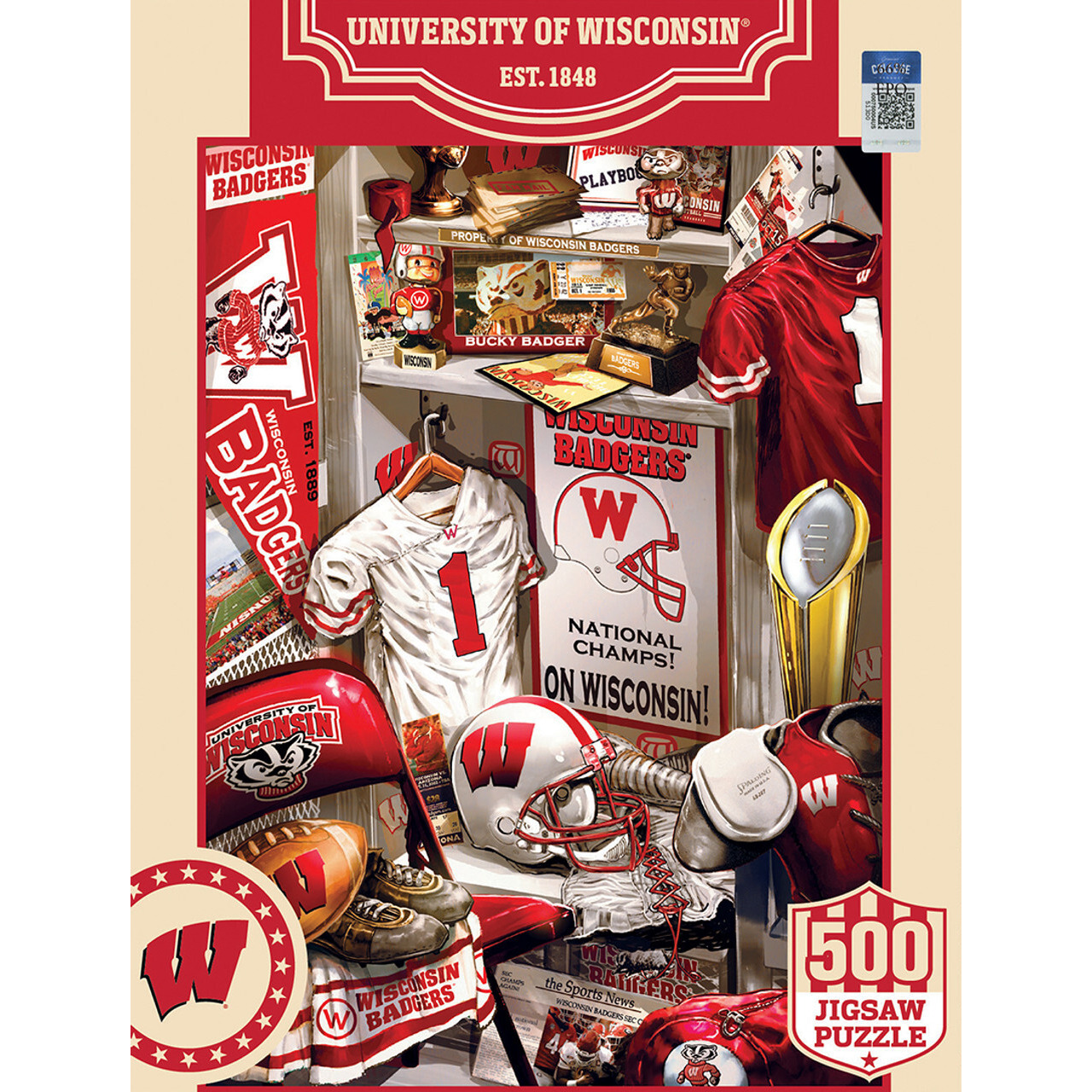 Wisconsin Badgers Puzzle 500 Piece Locker Room