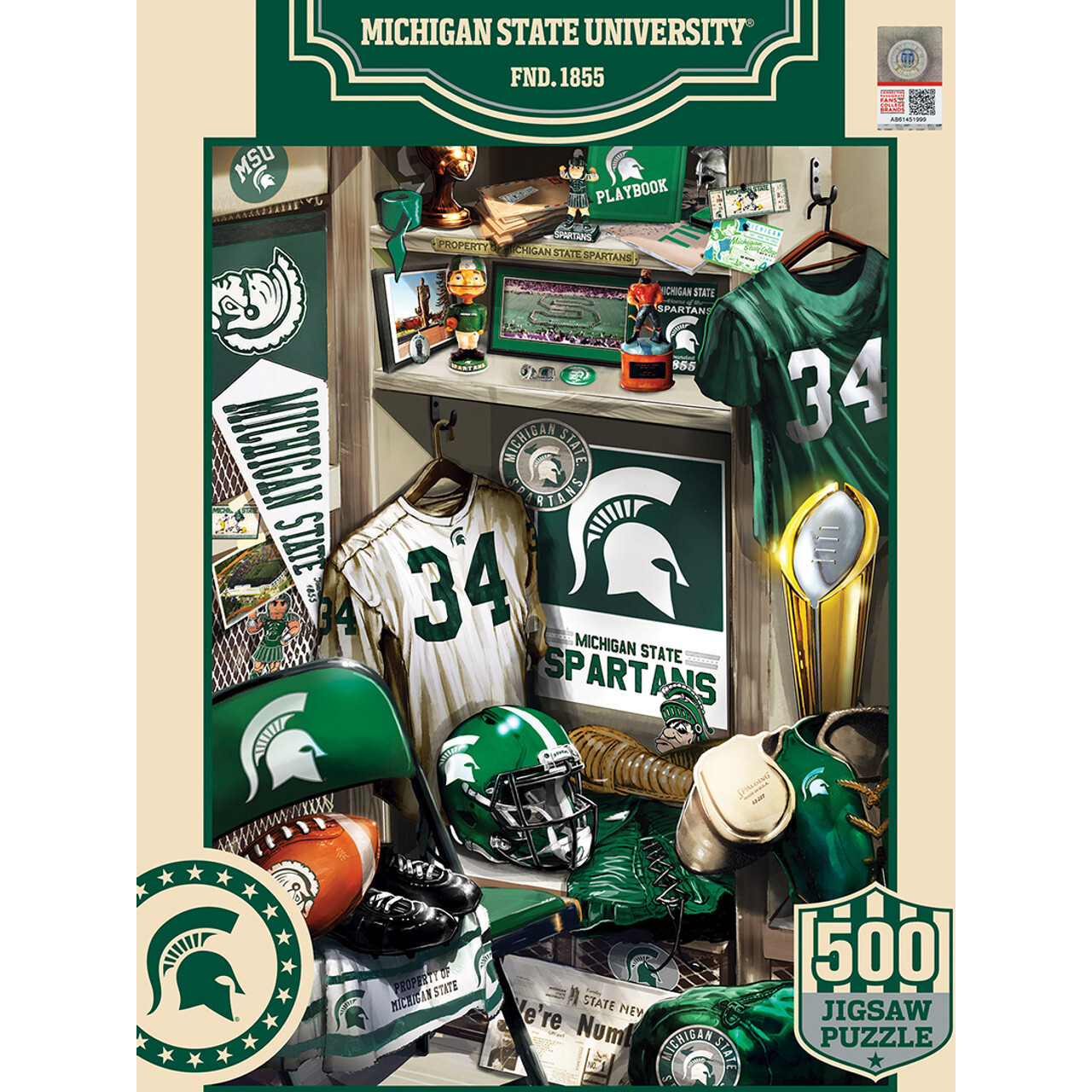 Michigan State Spartans Puzzle 500 Piece Locker Room
