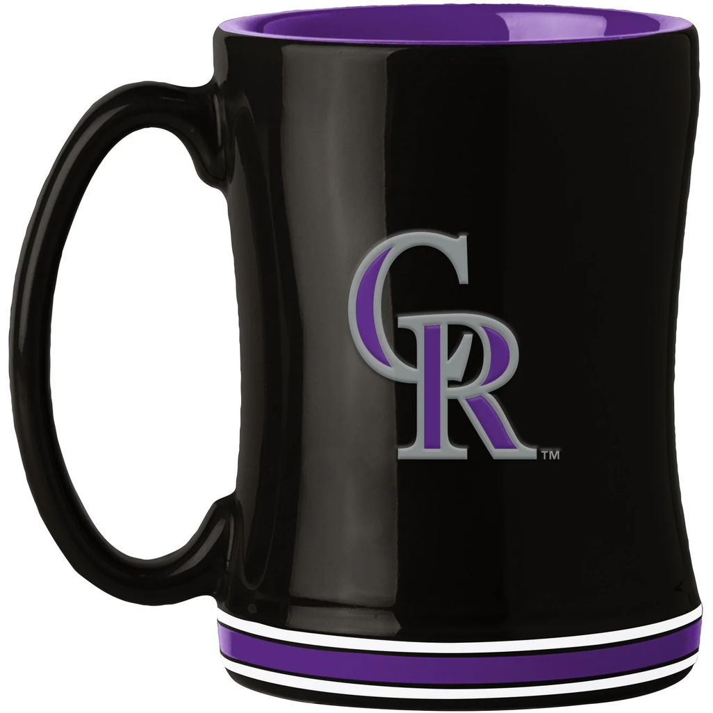 Colorado Rockies Coffee Mug 14oz Sculpted Relief Team Color