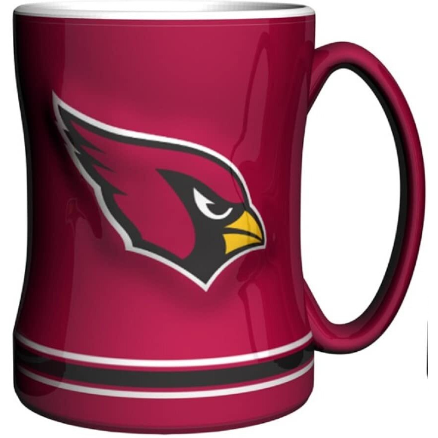 Arizona Cardinals Coffee Mug 14oz Sculpted Relief Team Color
